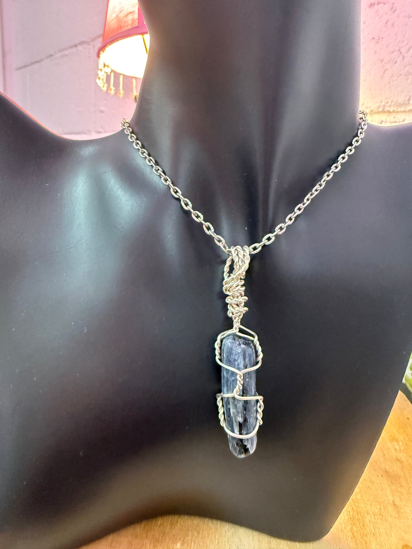 Blue Kyanite Crystal Pendant
