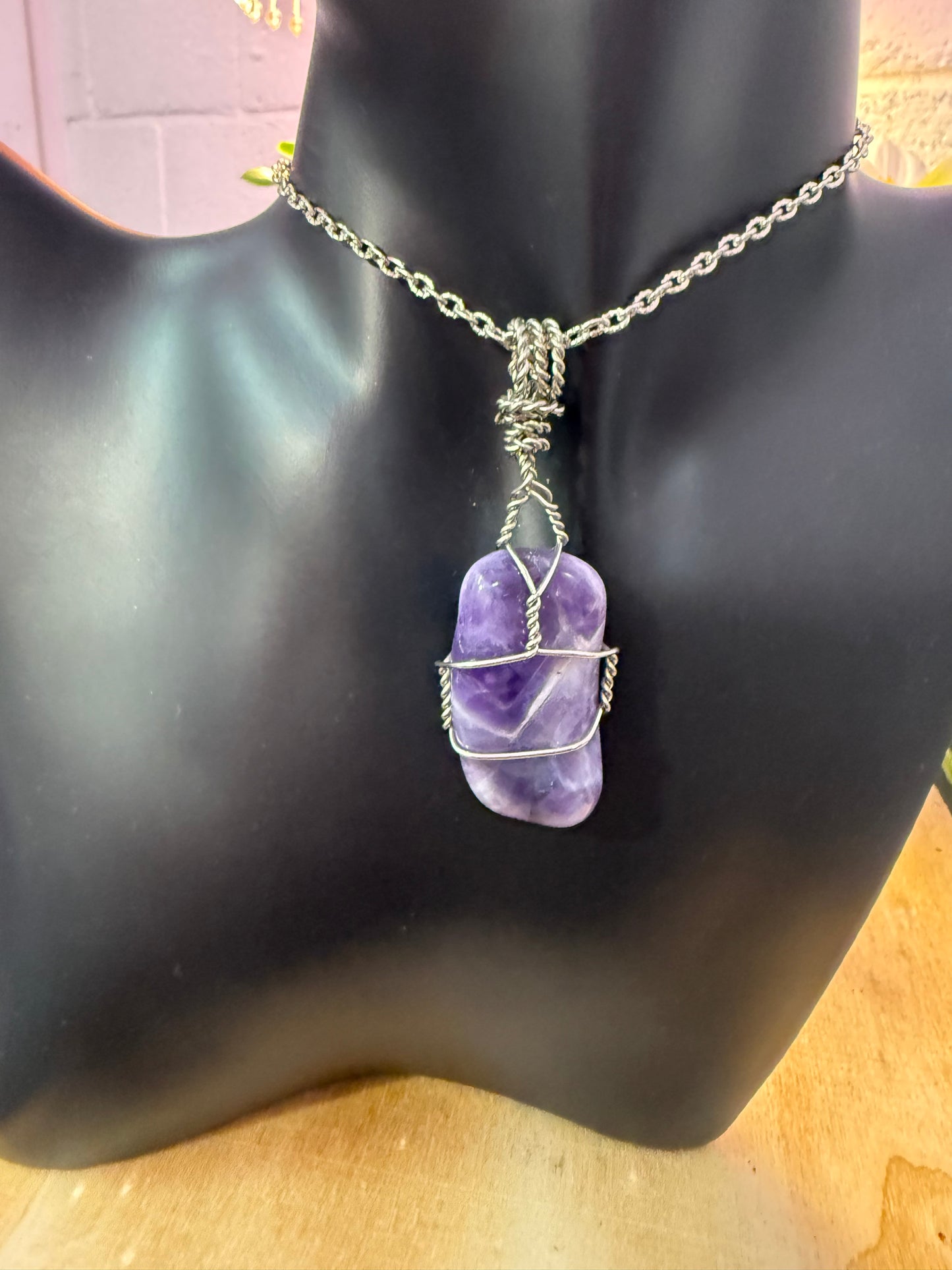 Chevron Amethyst Pendant