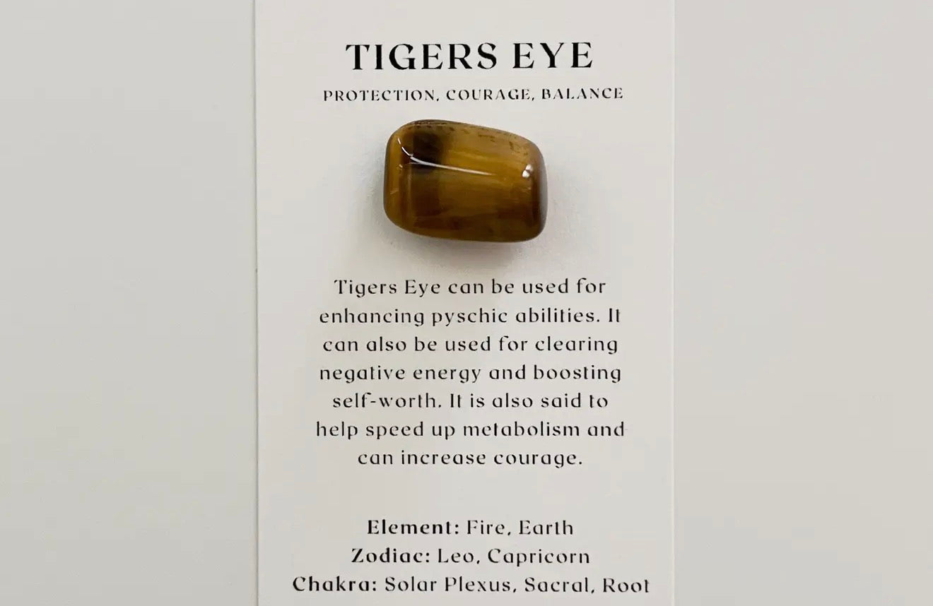 Pocket Tigers Eye Tumbled Crystal with Information Card
