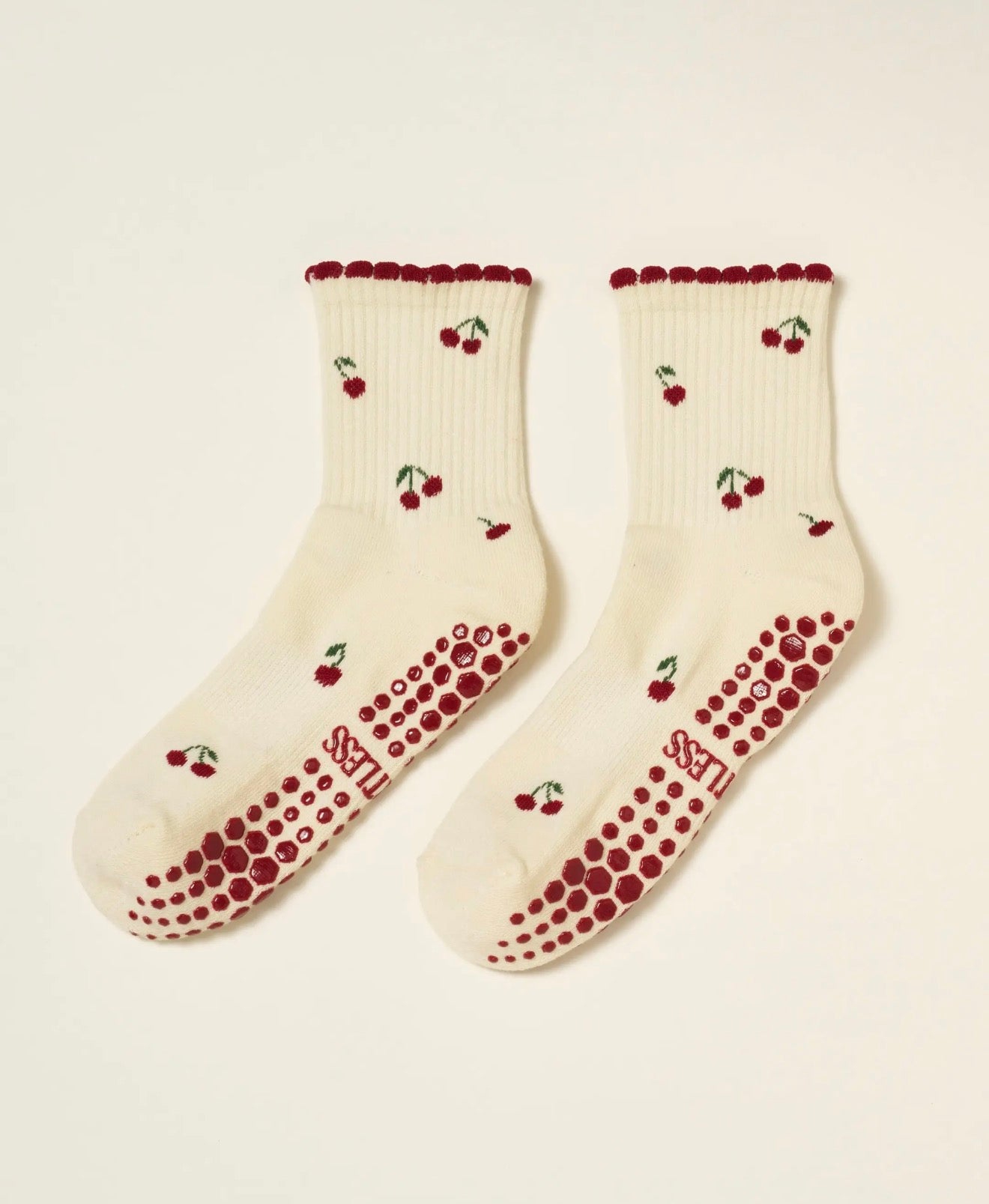 Little cherry petal grip socks π