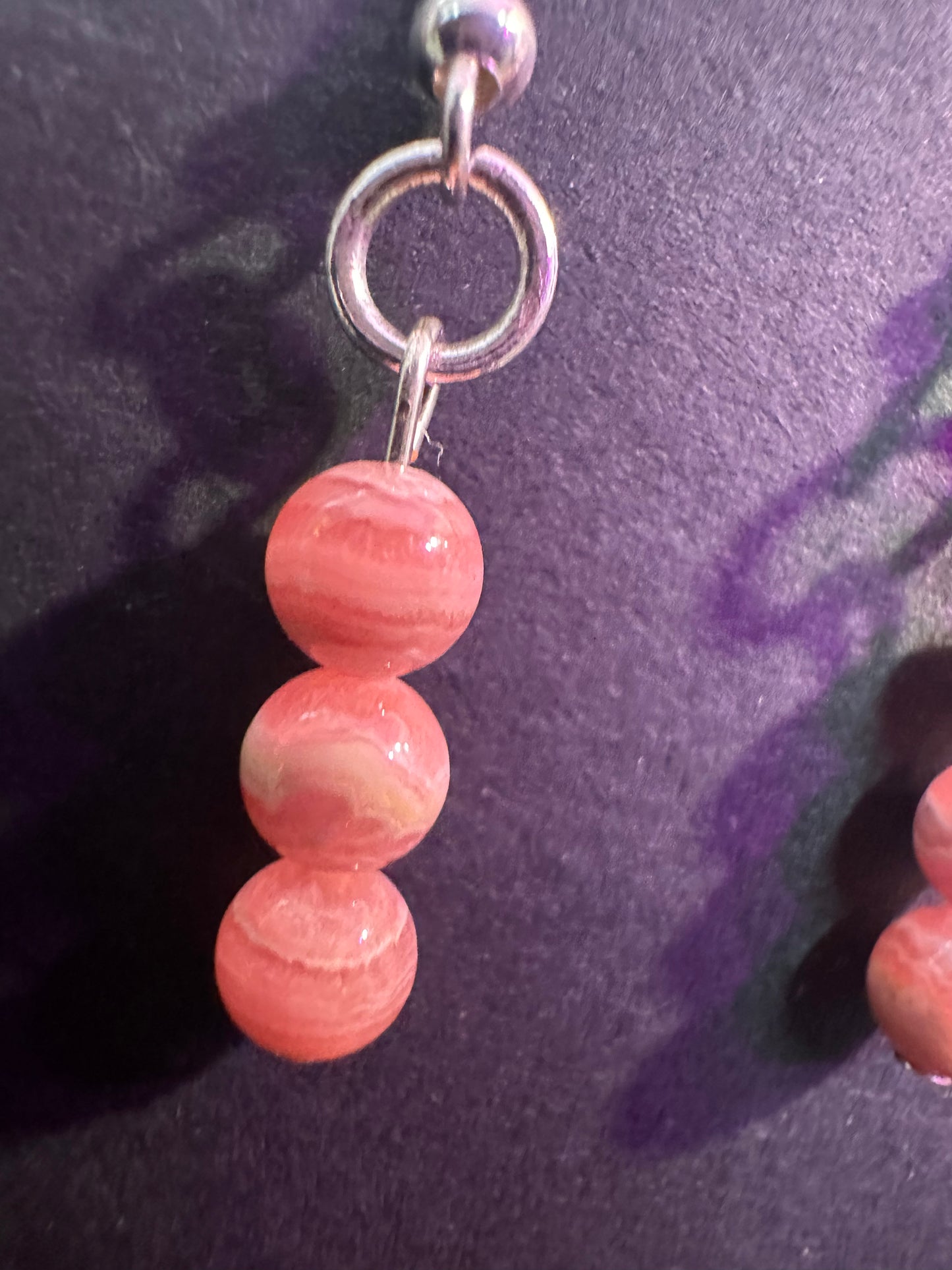 Rhodochrosite handmade earrings