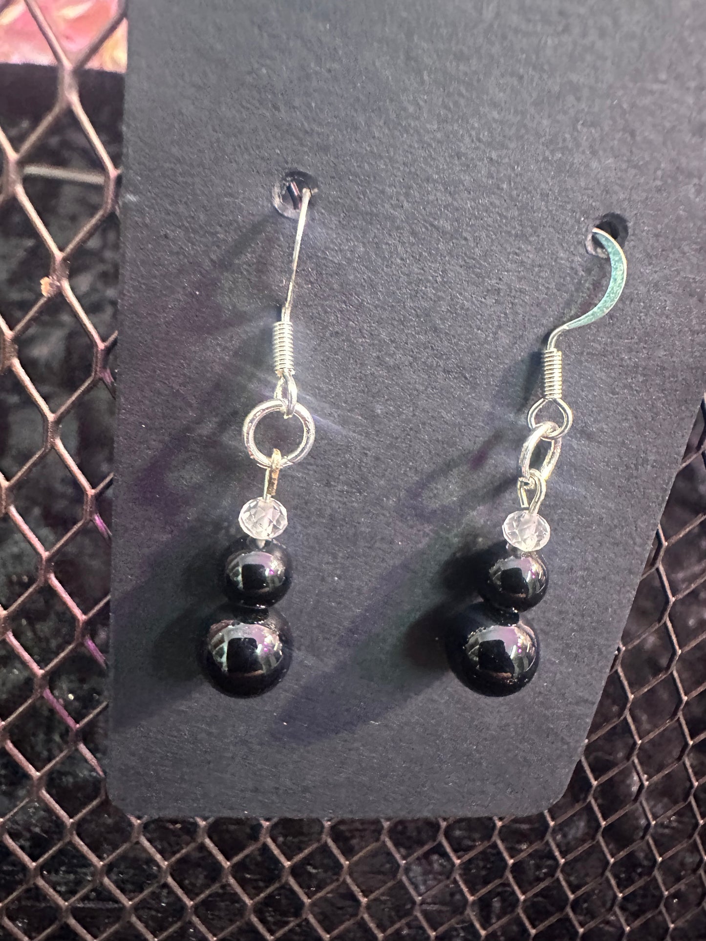Black Onyx Quartz Handmade Earrings
