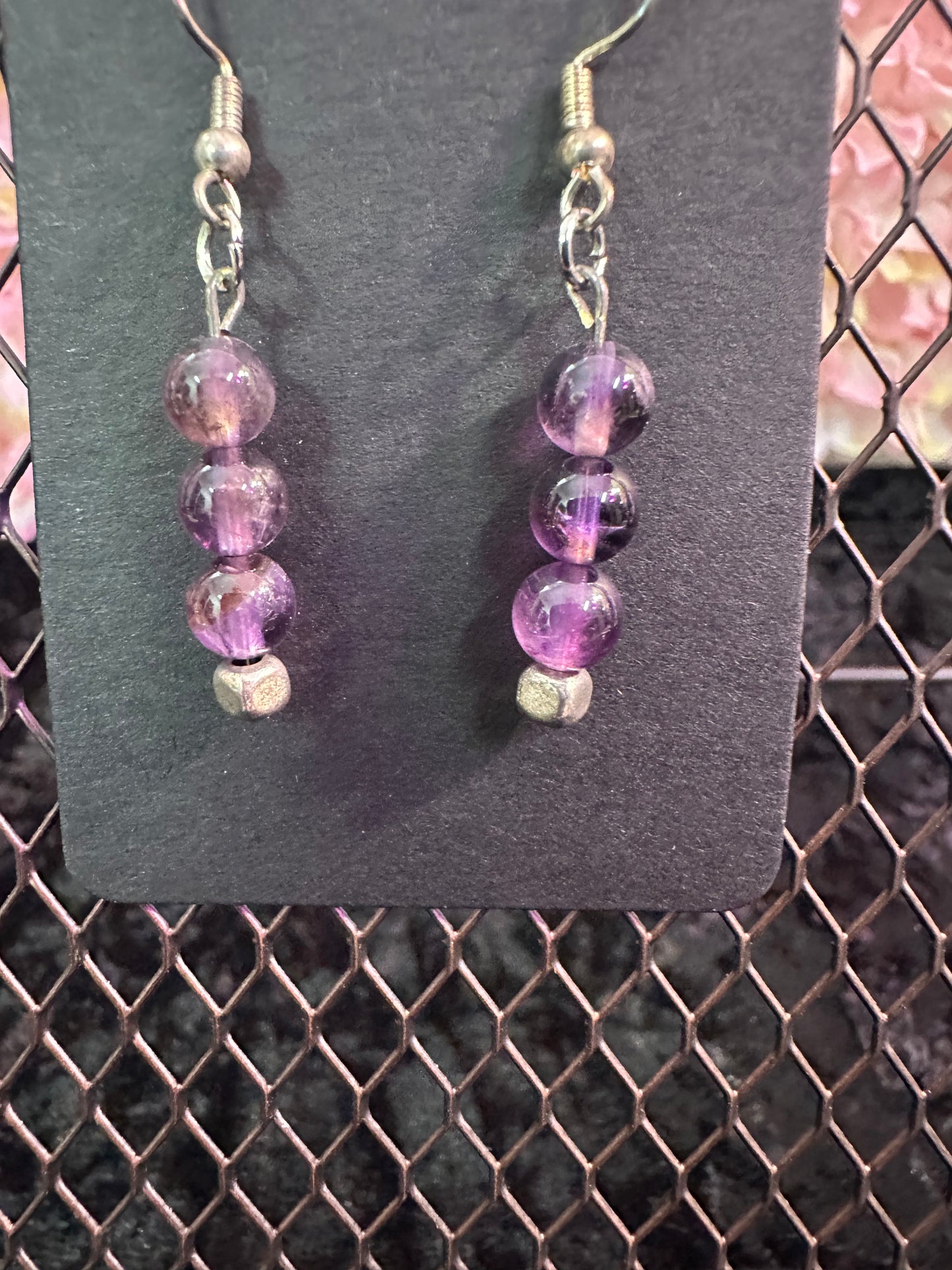 Amethyst dangle handmade earrings