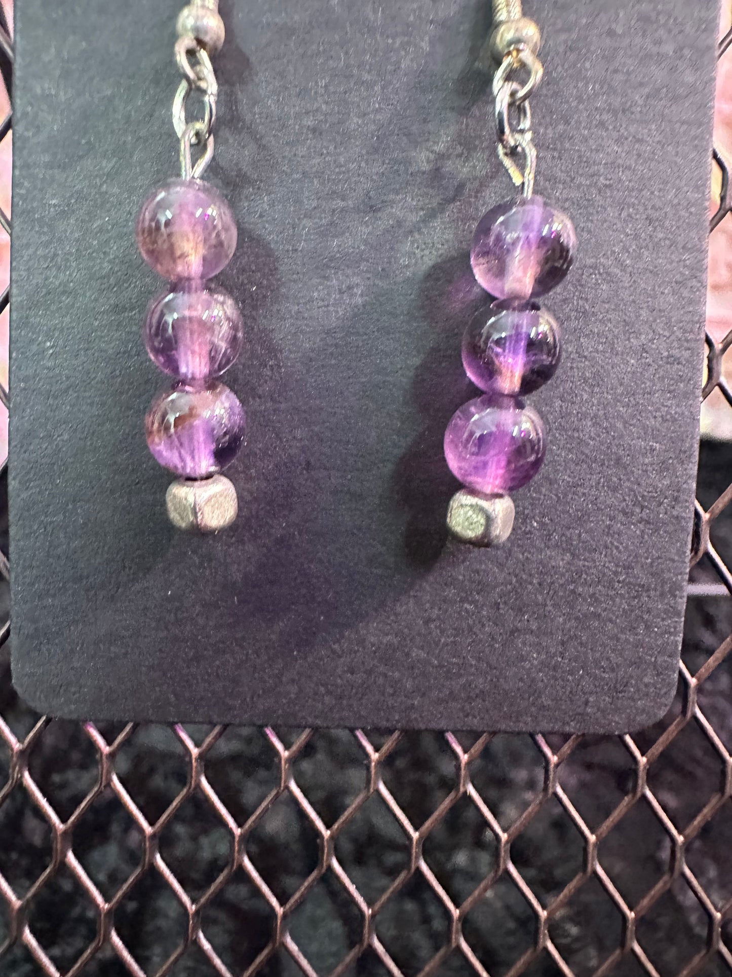 Amethyst dangle handmade earrings