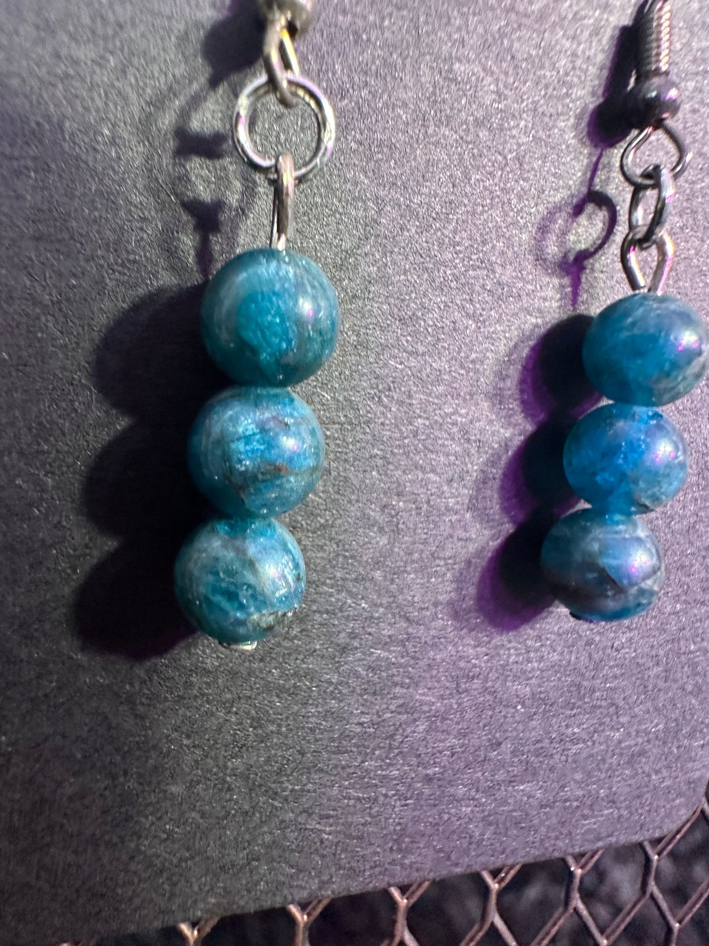 Blue Apatite Handmade Crystal Earrings
