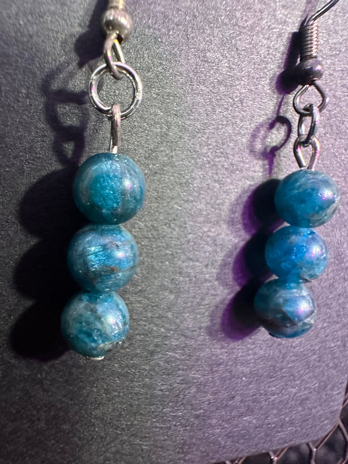 Blue Apatite Handmade Crystal Earrings