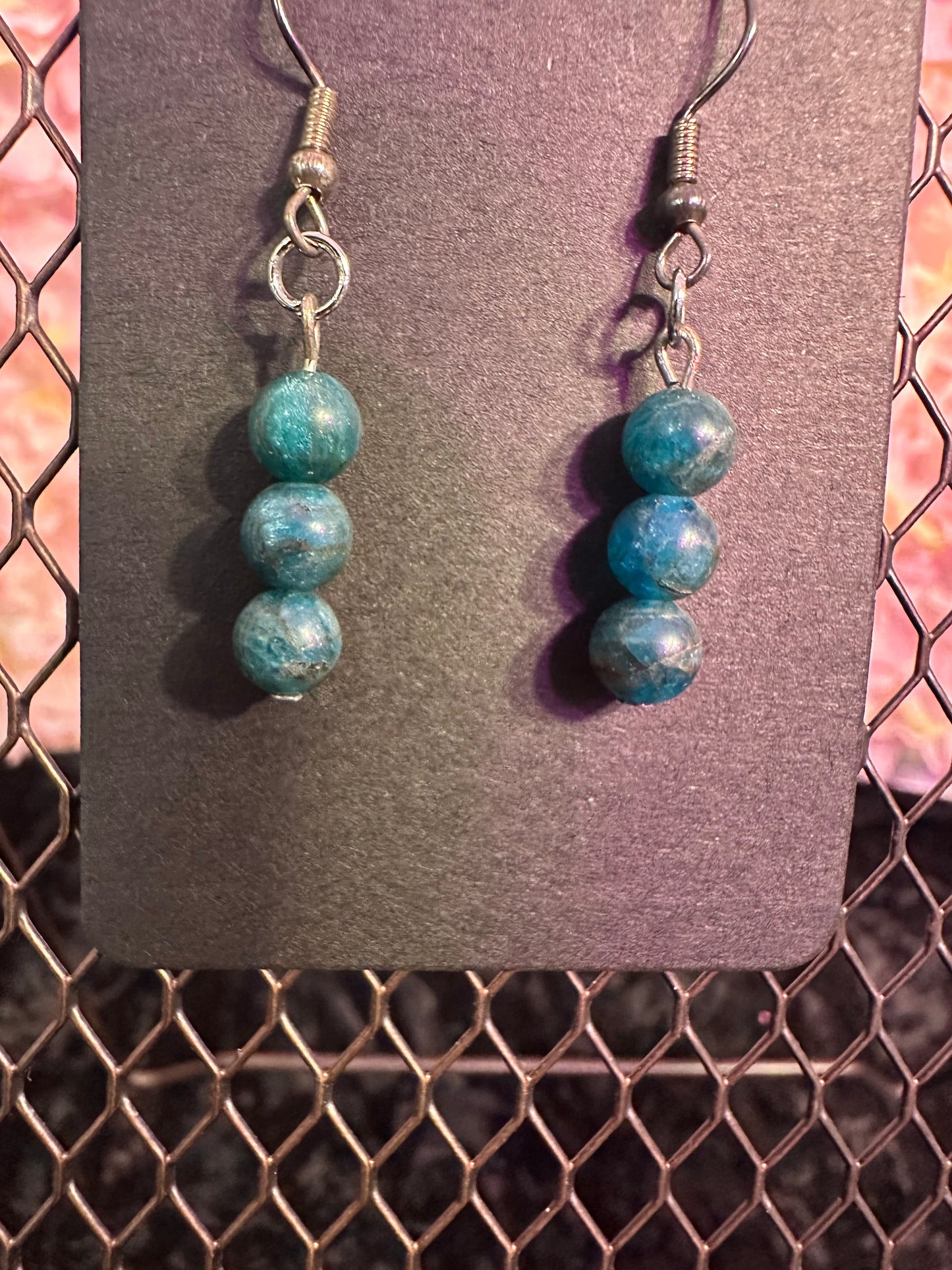 Blue Apatite Handmade Crystal Earrings