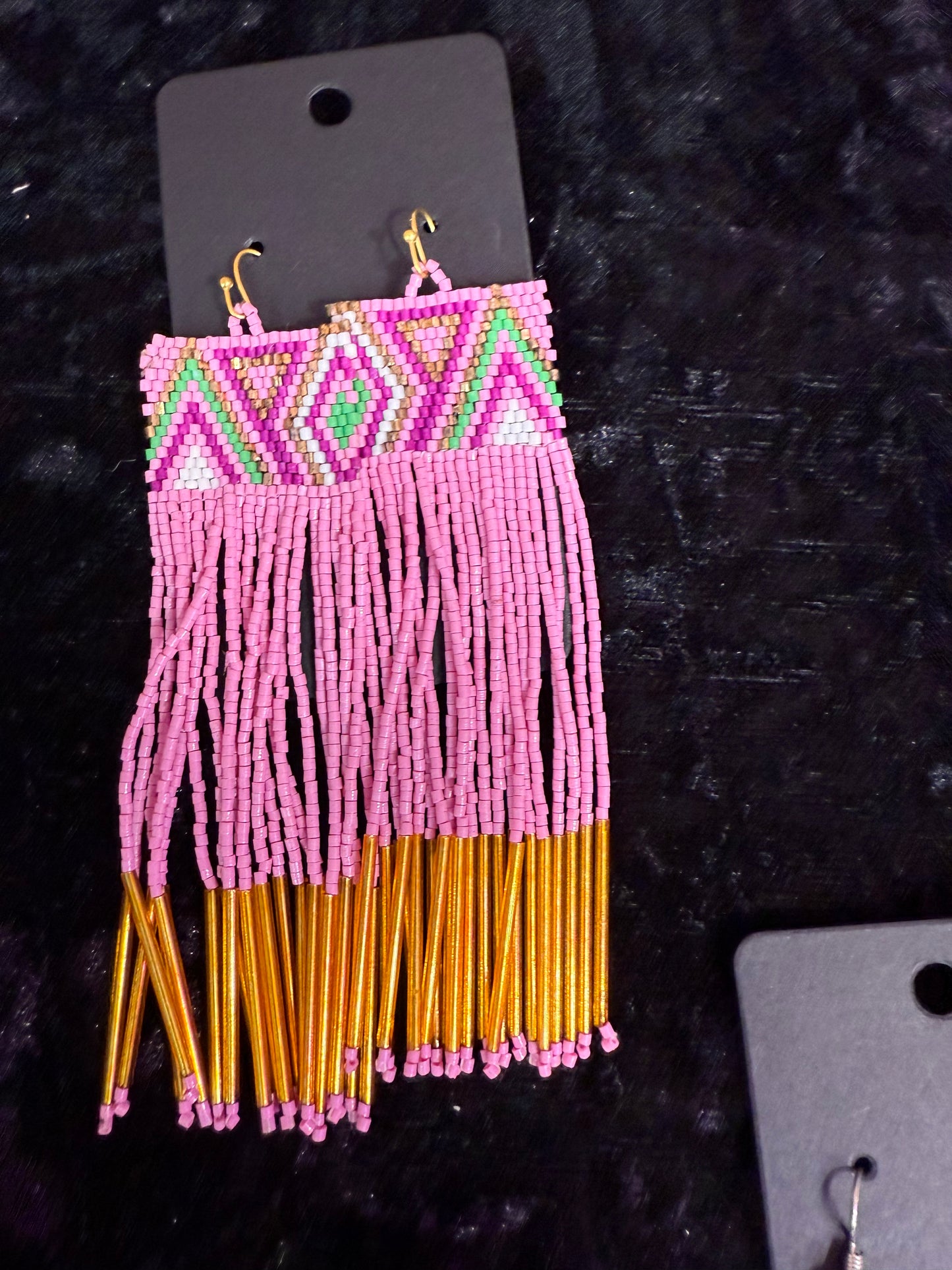 Pink Gold Beaded earrings