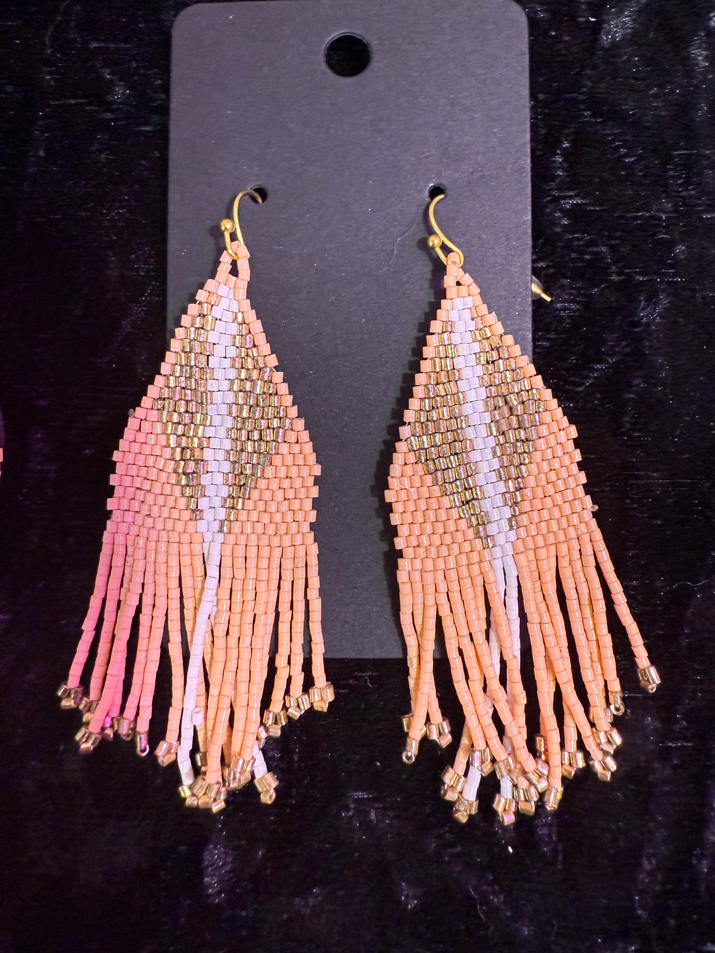 Peach harvest beaded earrings