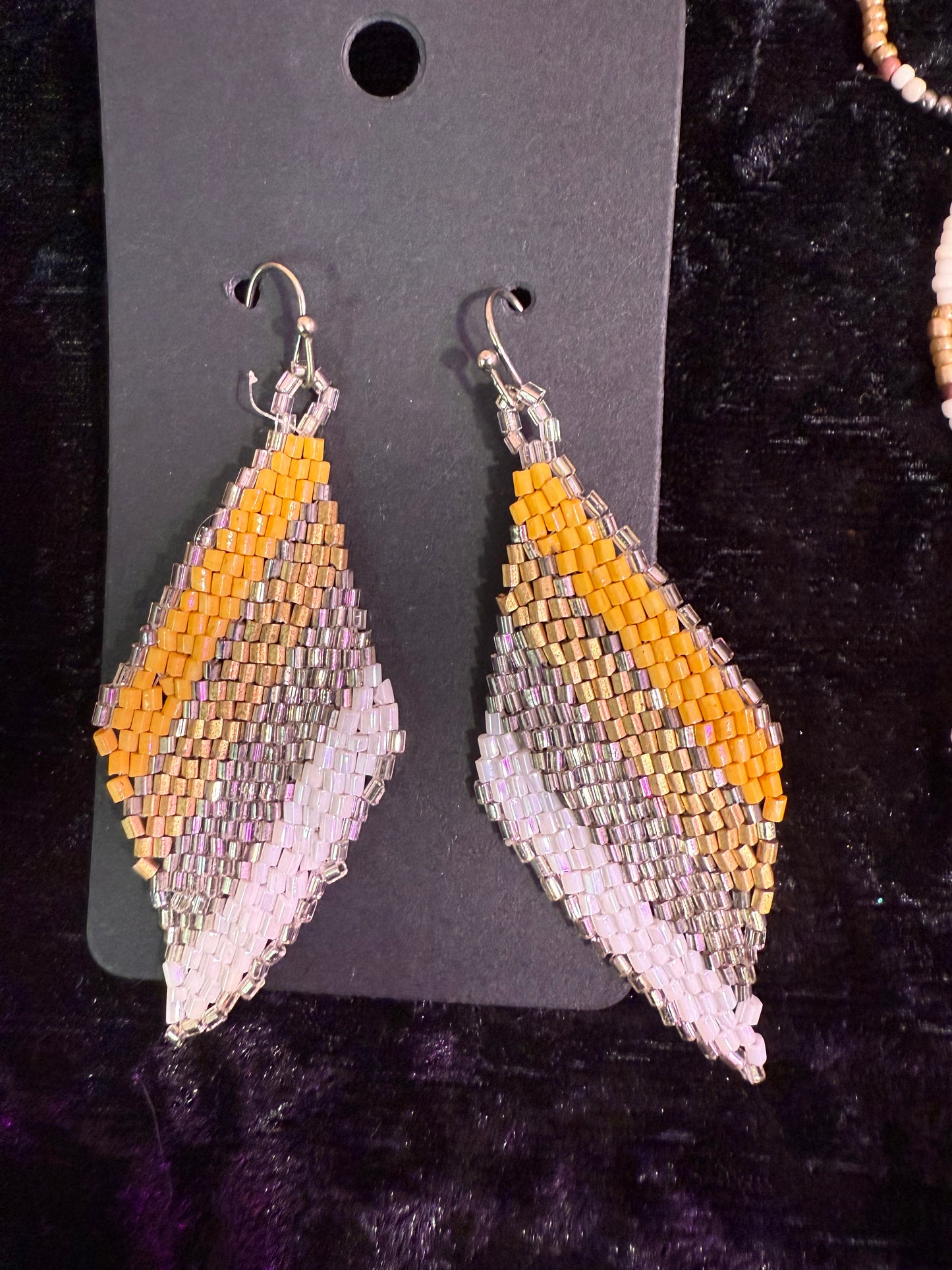 Peachy beaded earrings