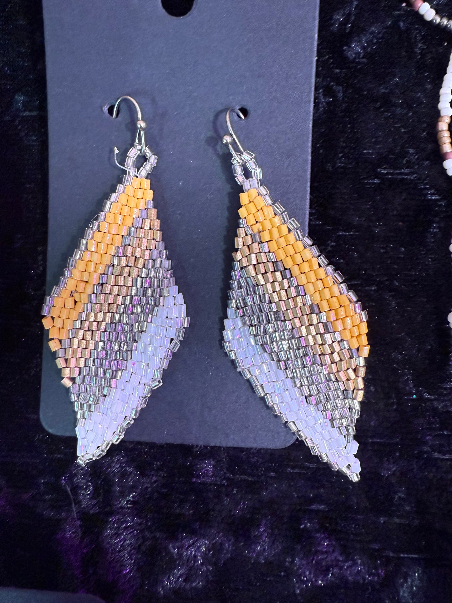 Peachy beaded earrings