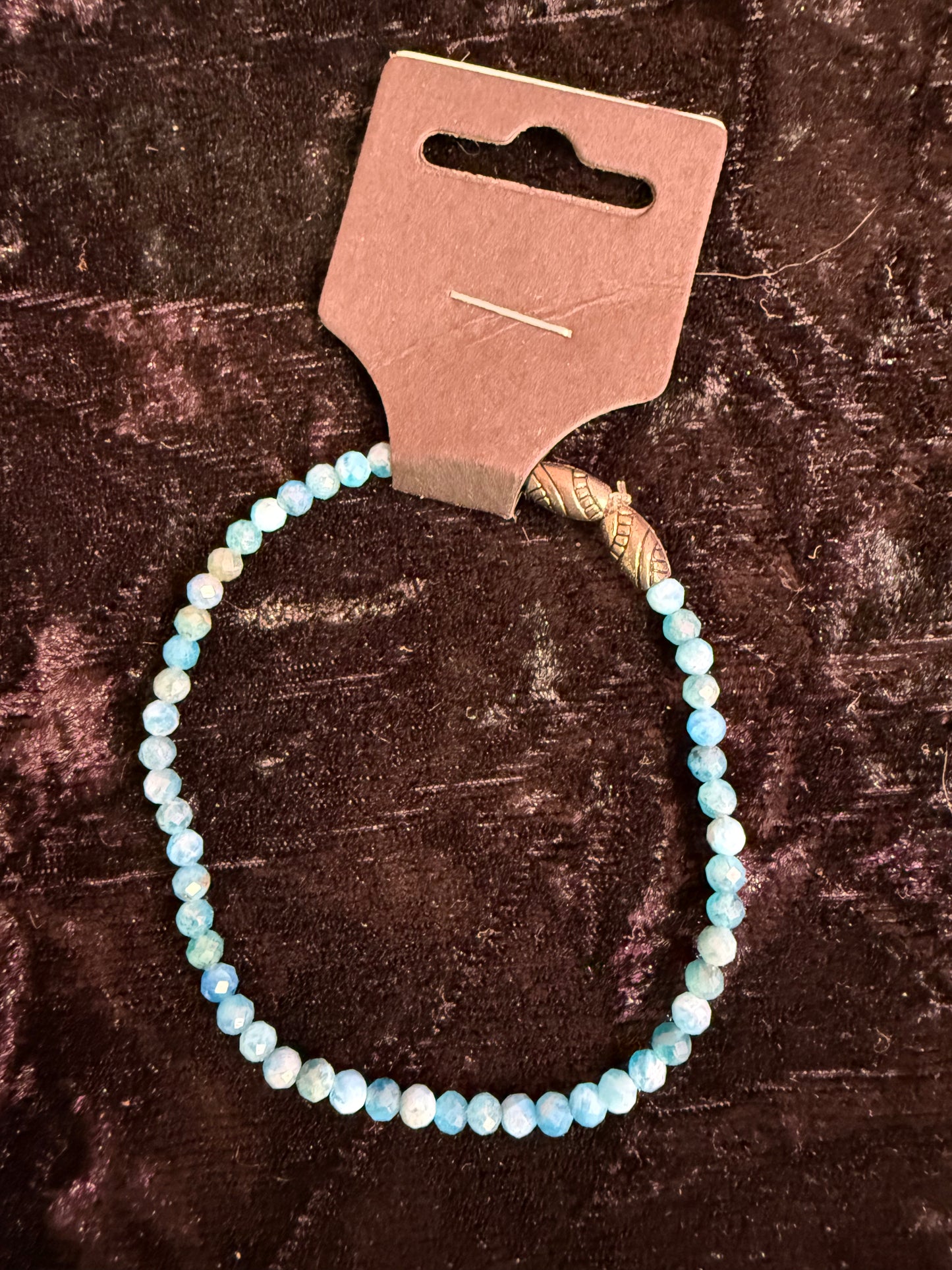 Blue Apatite hand beaded bracelet