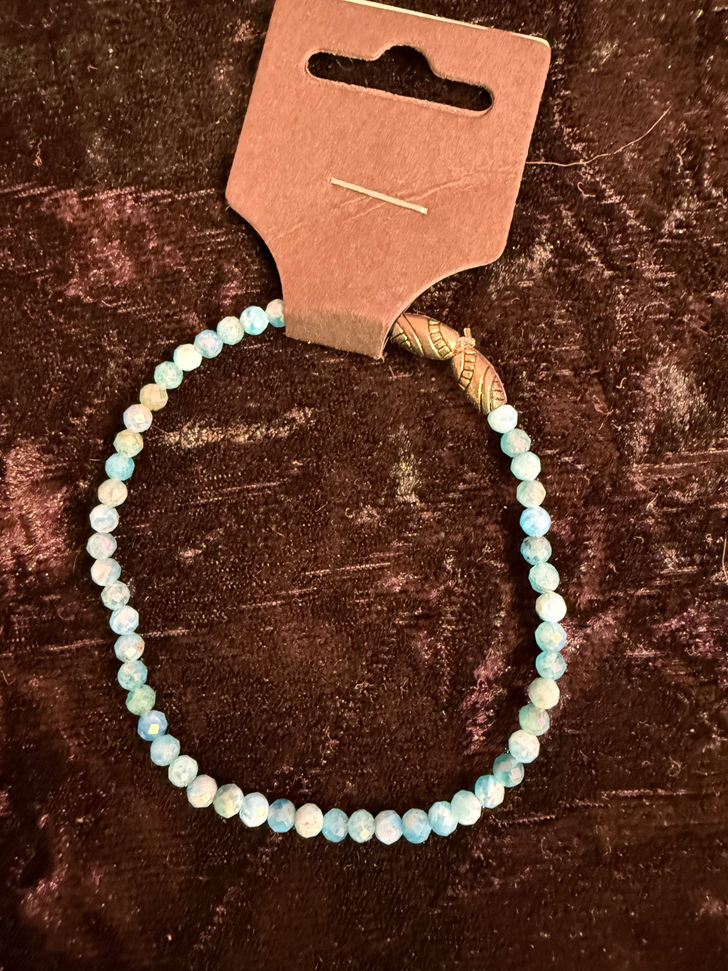 Blue Apatite hand beaded bracelet