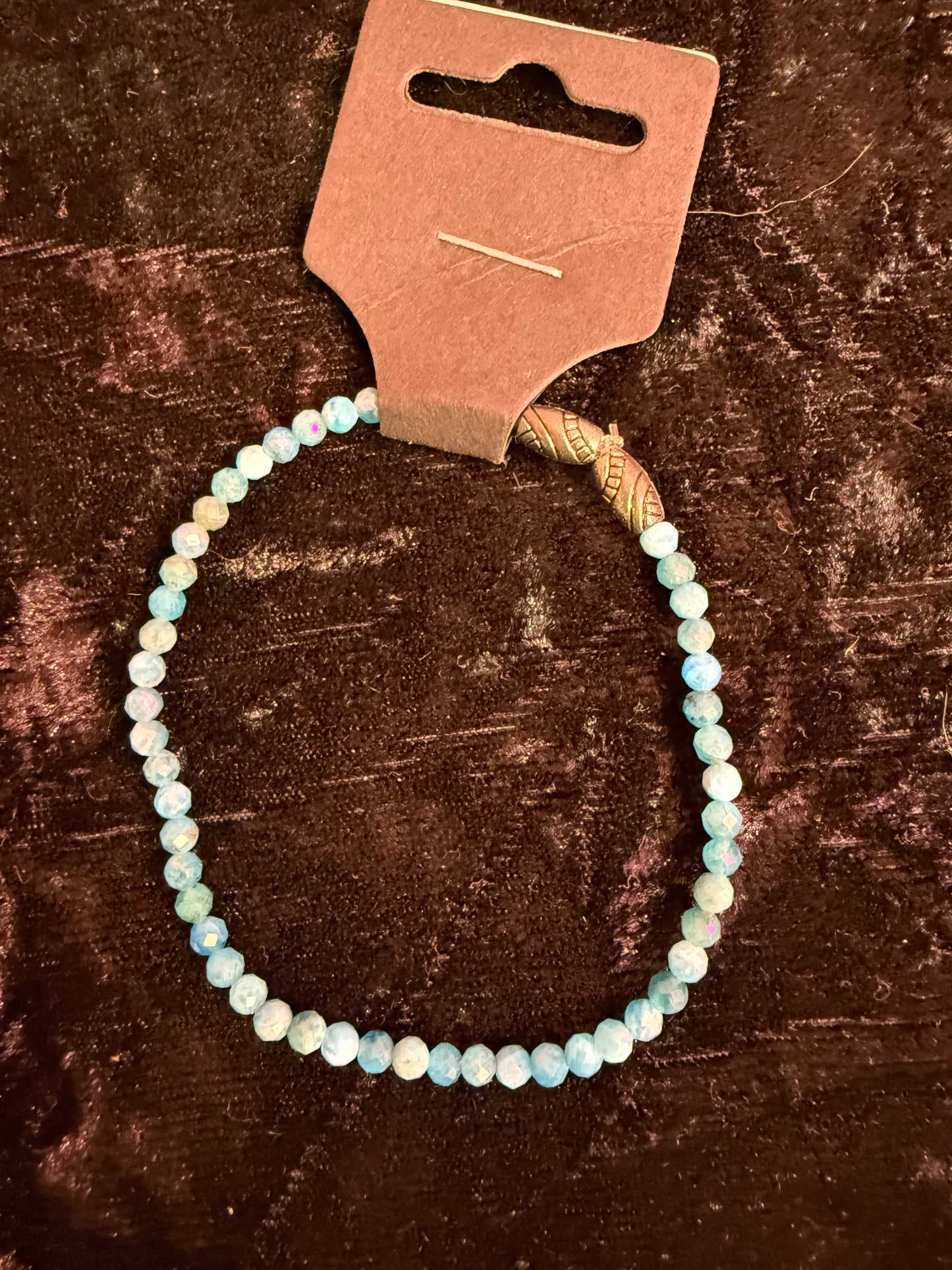 Blue Apatite hand beaded bracelet