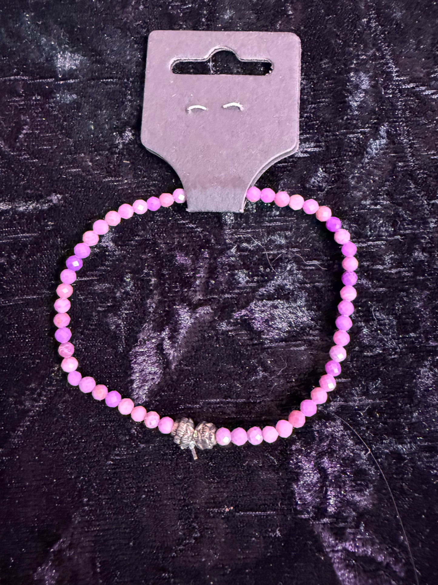 Purple phosphosiderite Handbeaded dainty bracelet