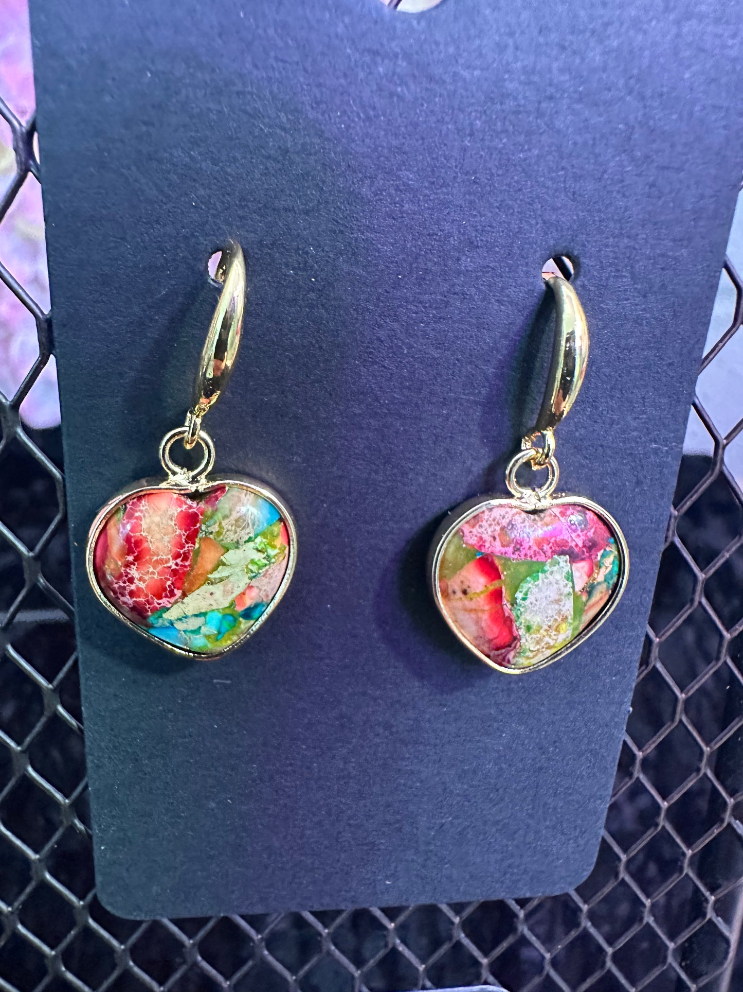 Vintage floral resin earrings