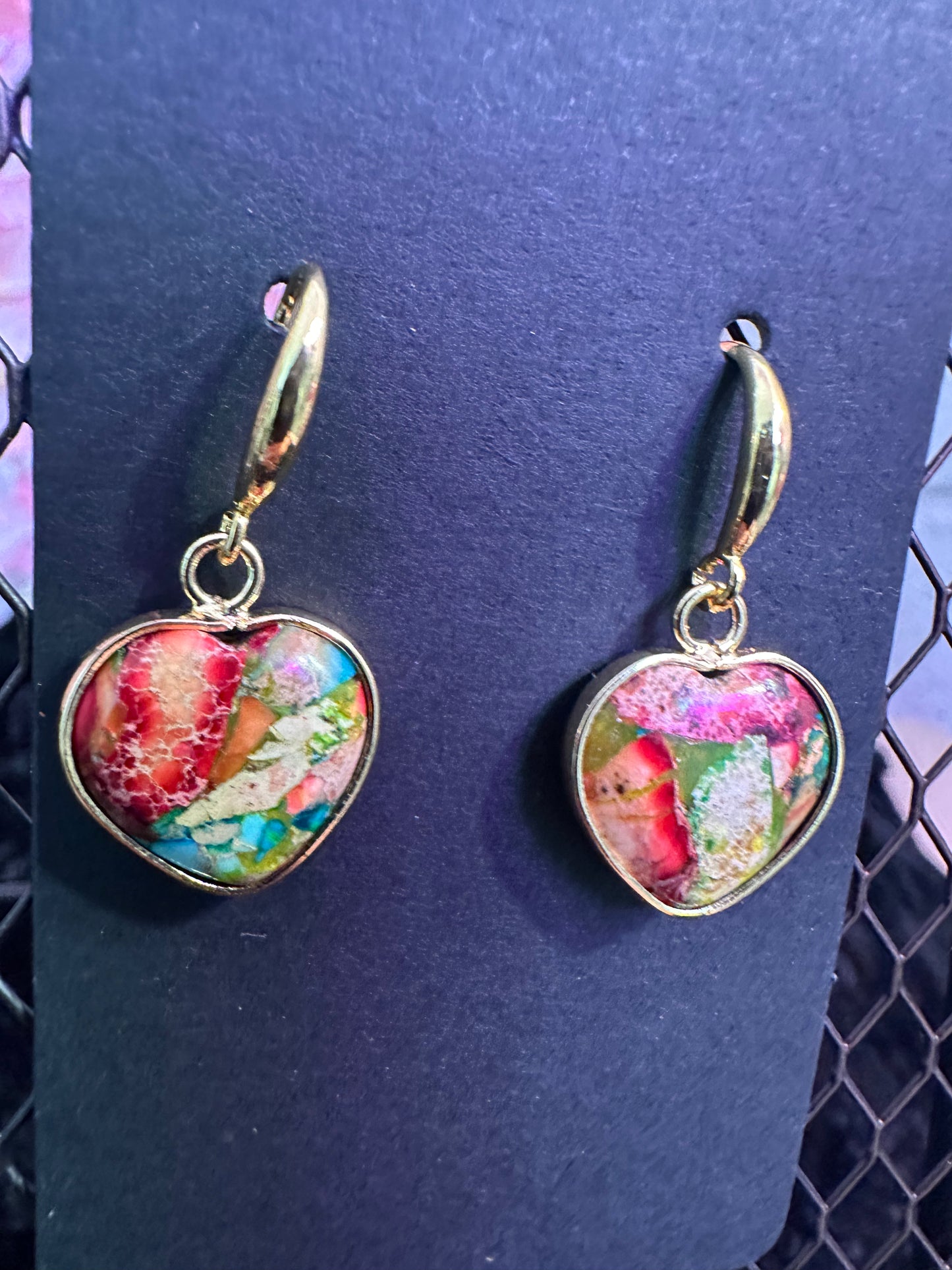Vintage floral resin earrings