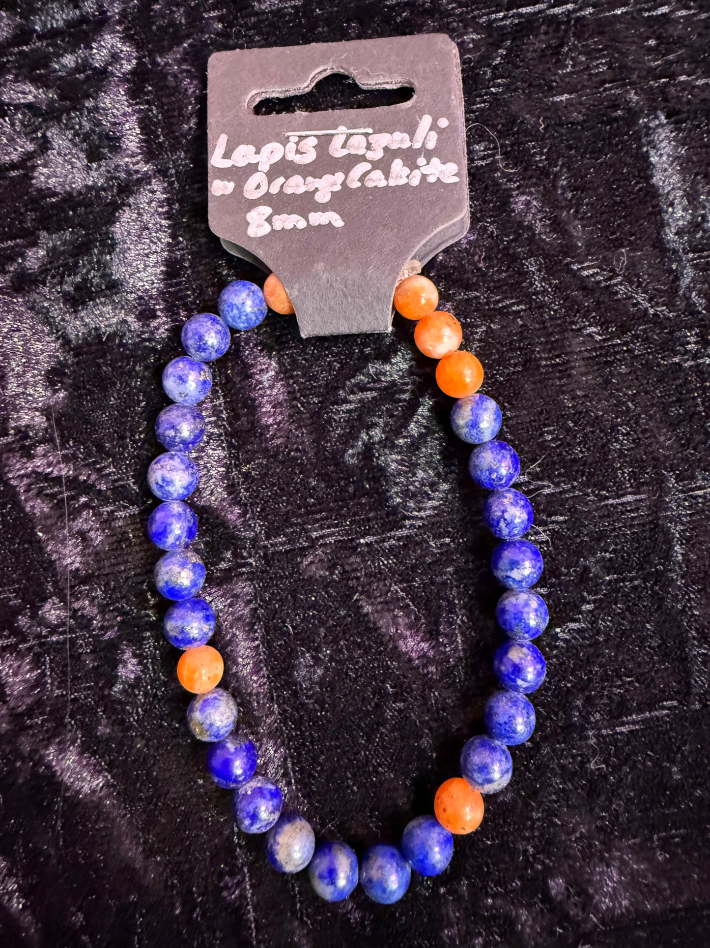 Lapis Lazuli Orange Calcite 8mm bracelet