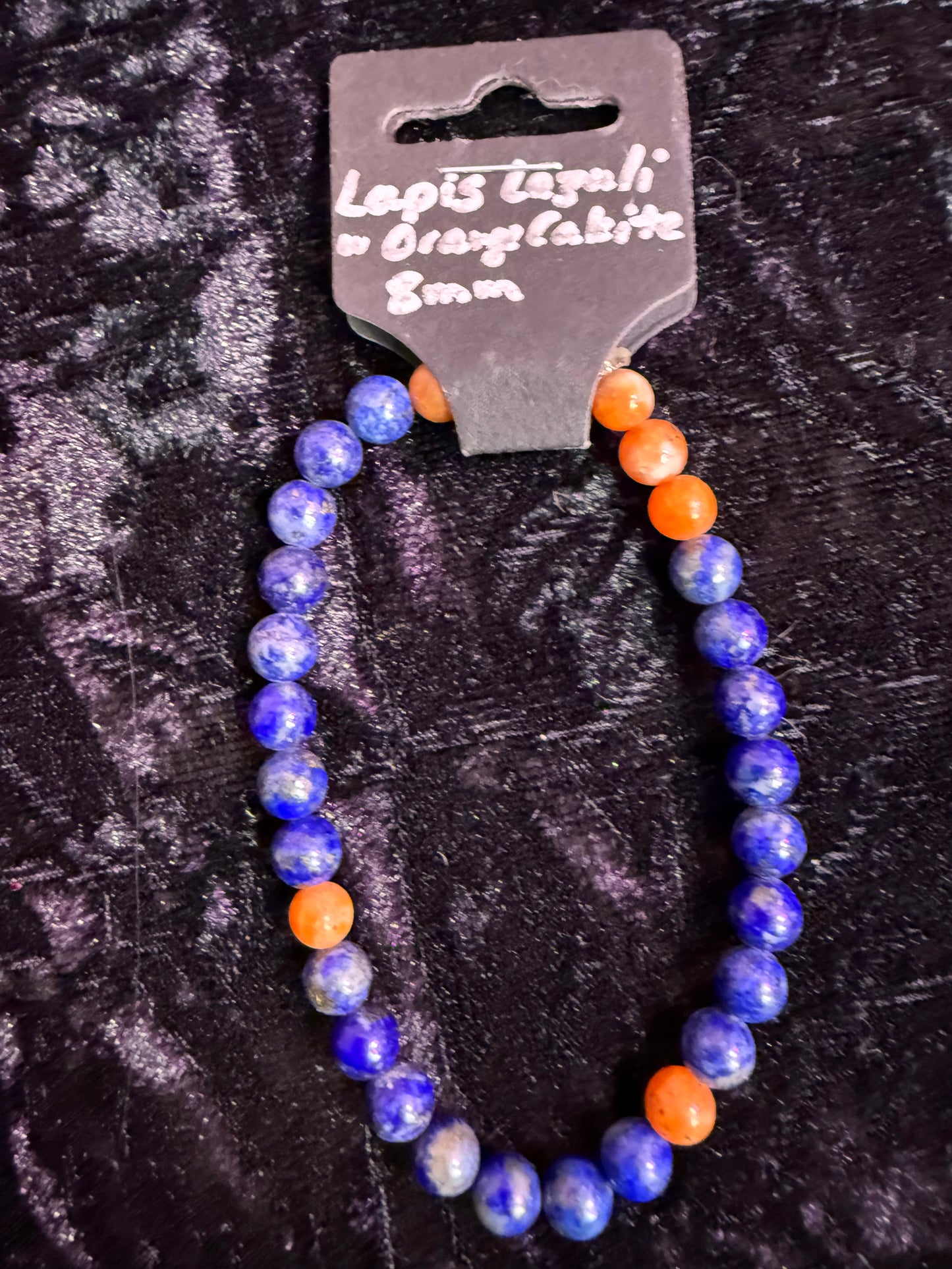 Lapis Lazuli Orange Calcite 8mm bracelet