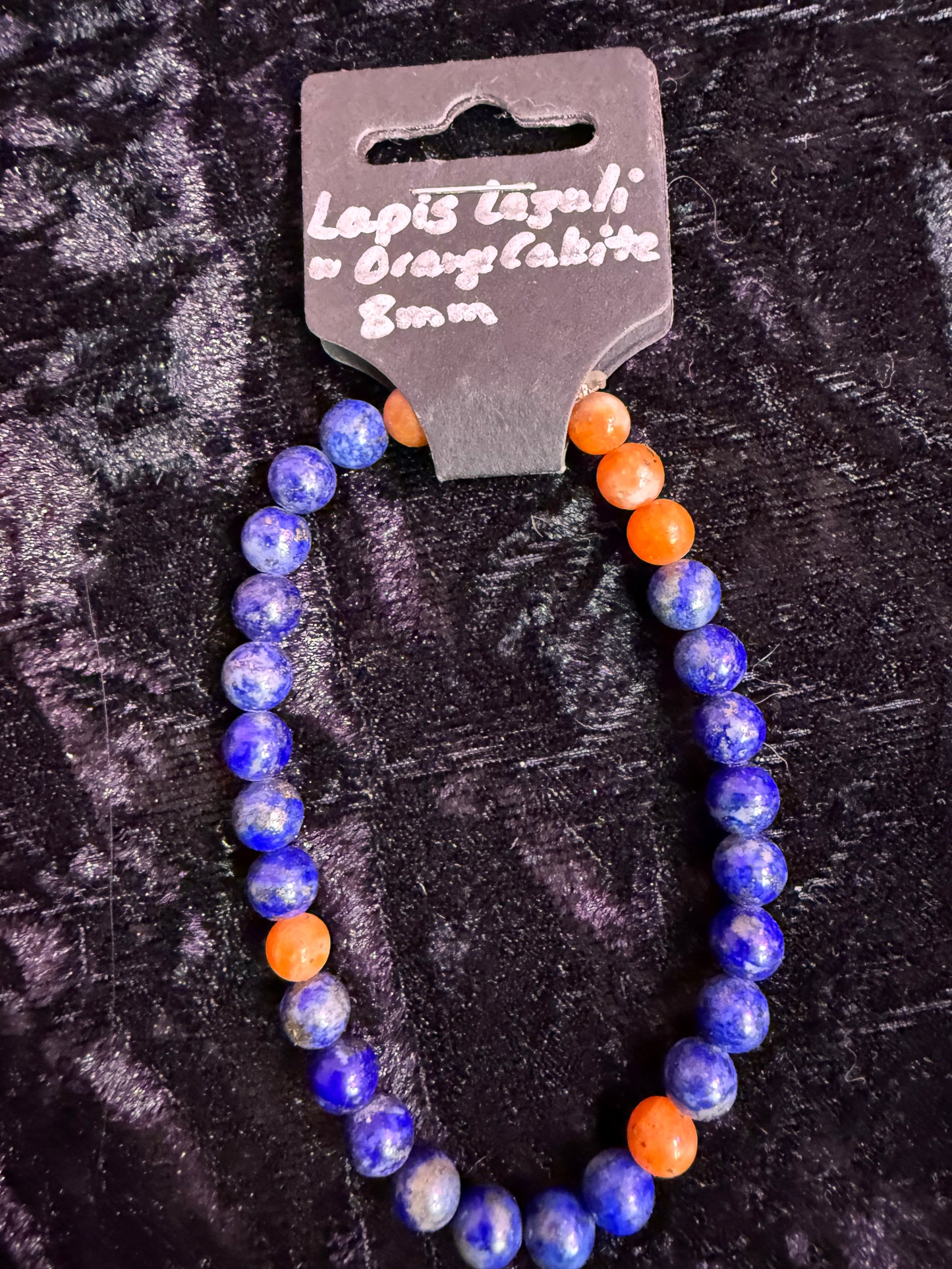 Lapis Lazuli Orange Calcite 8mm bracelet