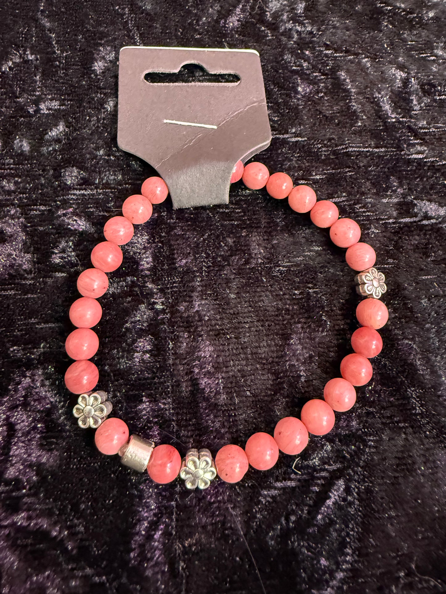 Rhodochrosite Flower Crystal Bracelet