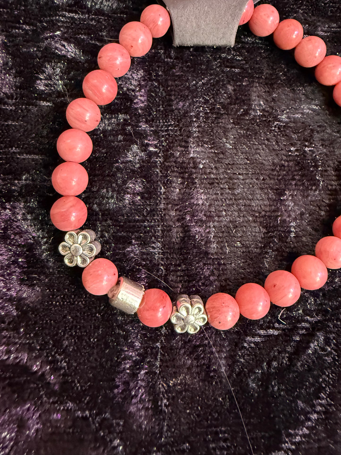 Rhodochrosite Flower Crystal Bracelet
