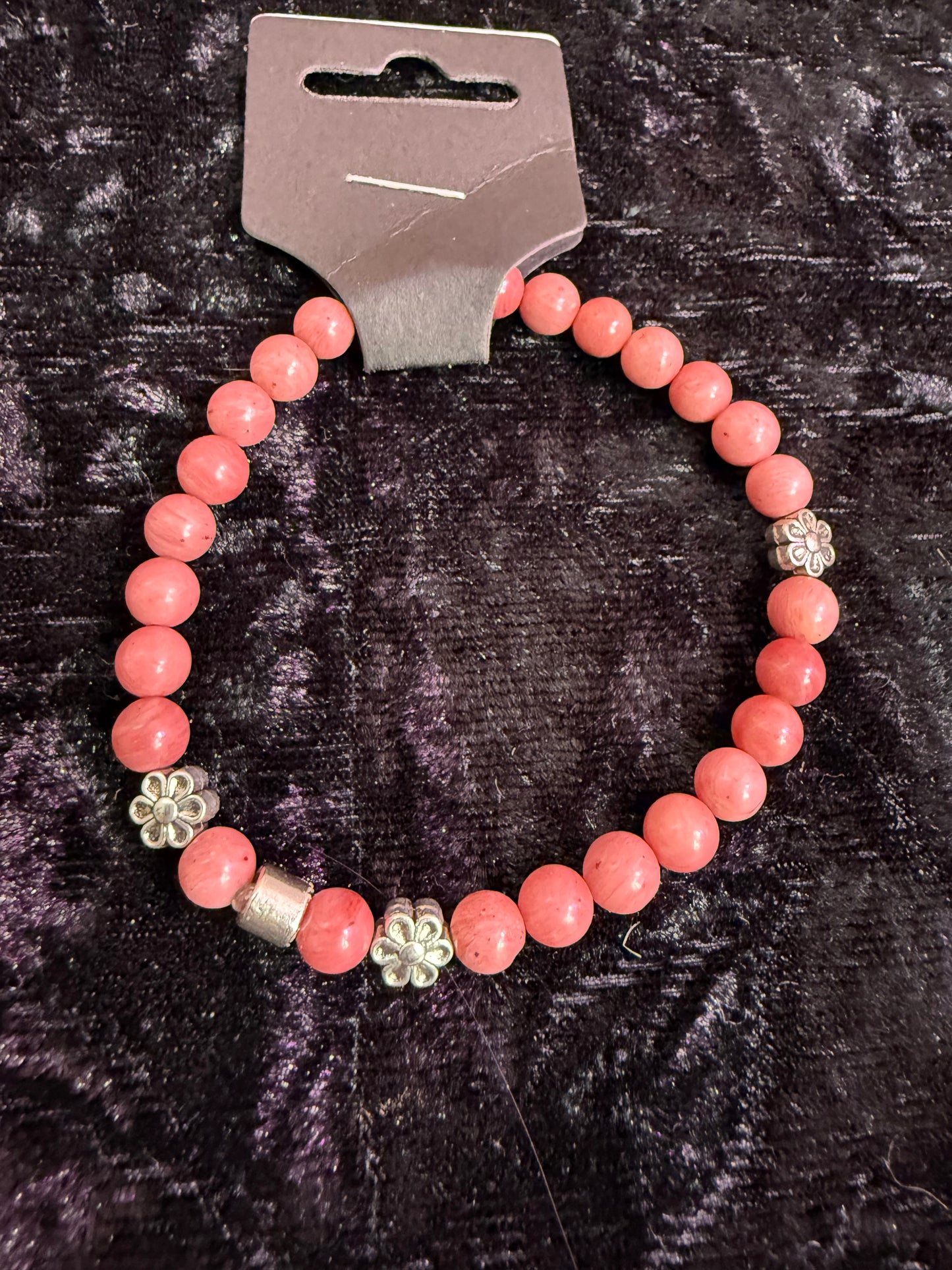 Rhodochrosite Flower Crystal Bracelet