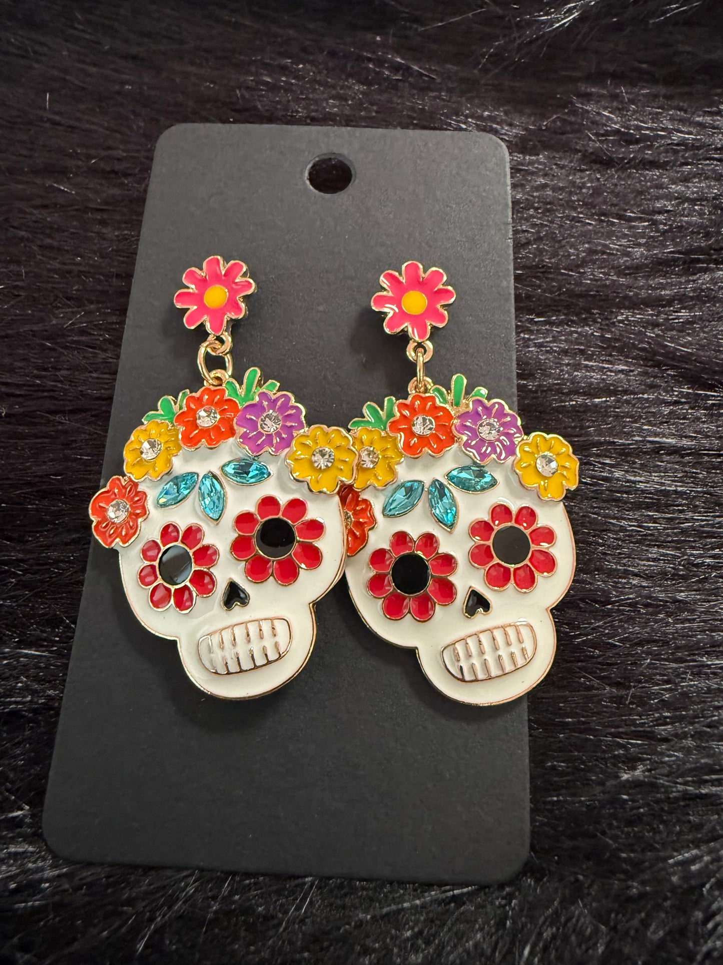 Crystal embellished de Los Muertos earrings