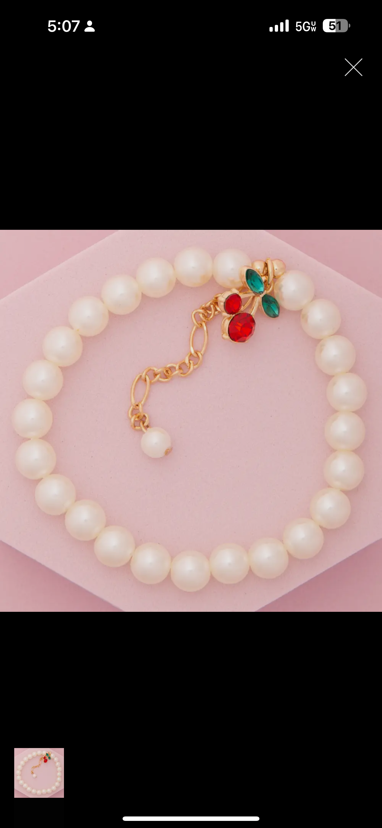 Cherry Baby Crystal Embellished Red Cherry Charm Bracelet