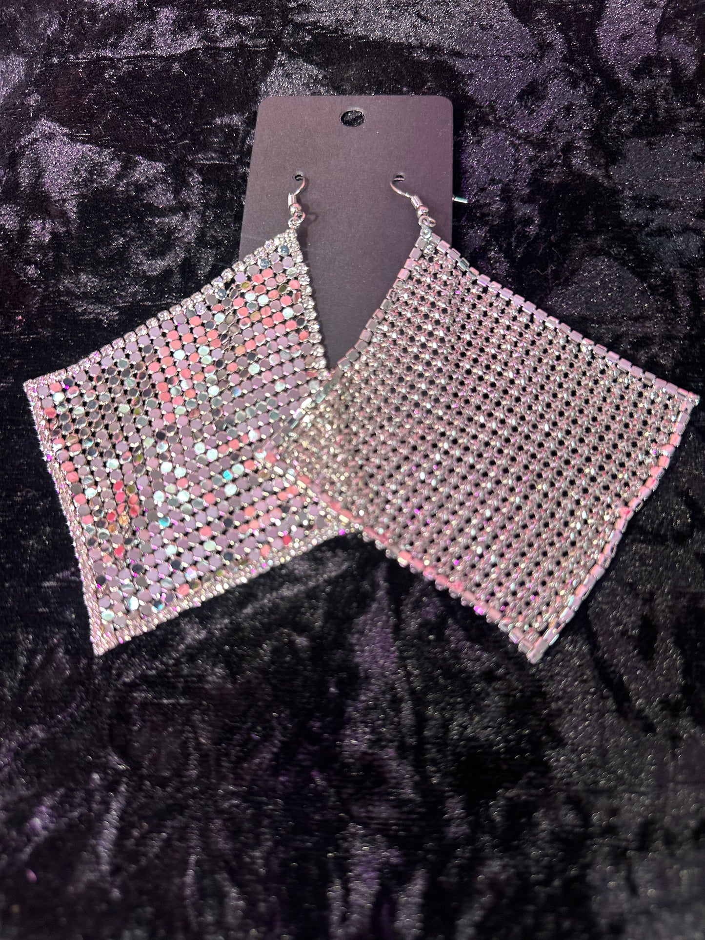 Classic Las Vegas Collection Metal Mesh Square Hook Earrings