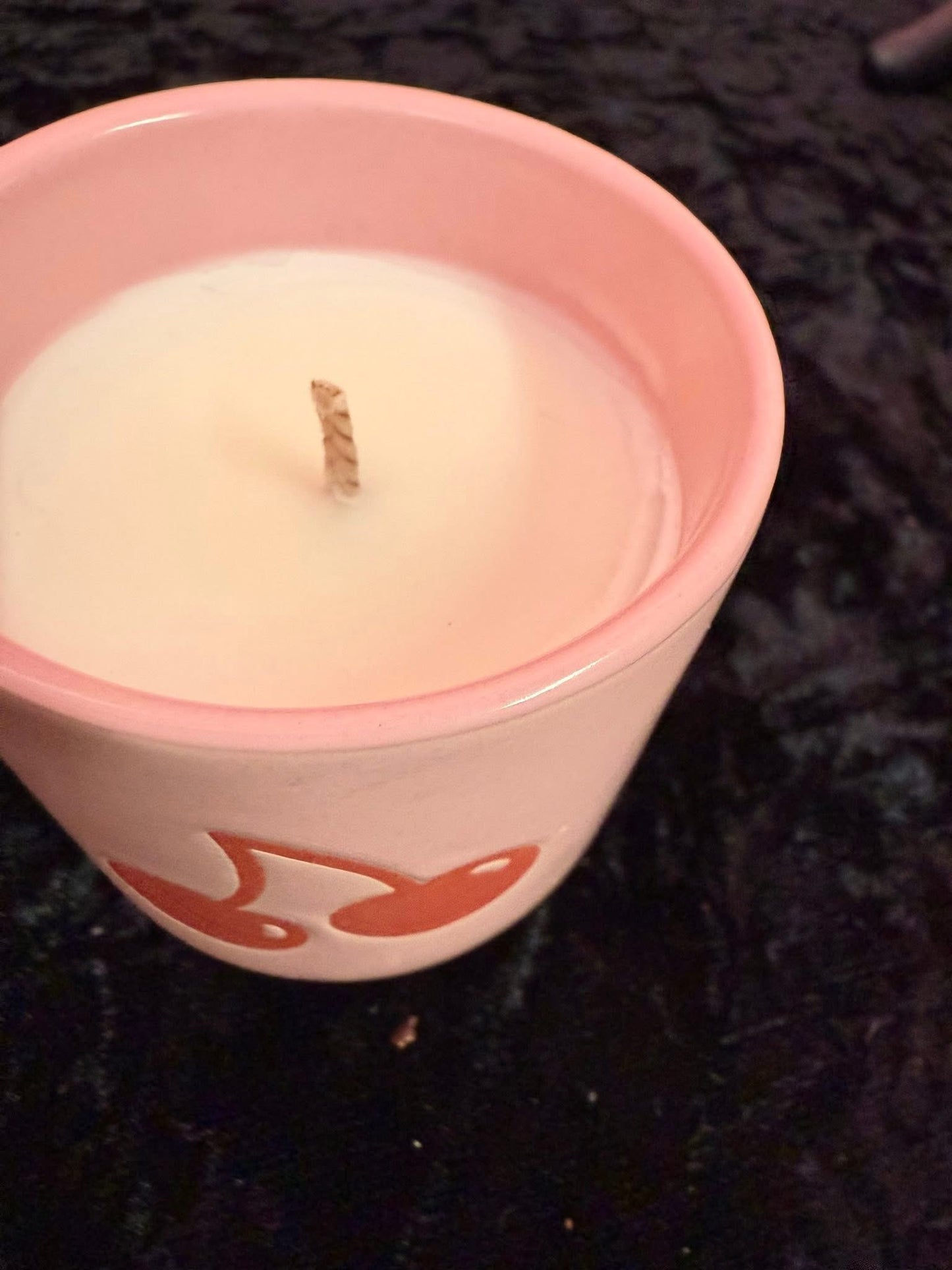 Cherry baby candles white and pink