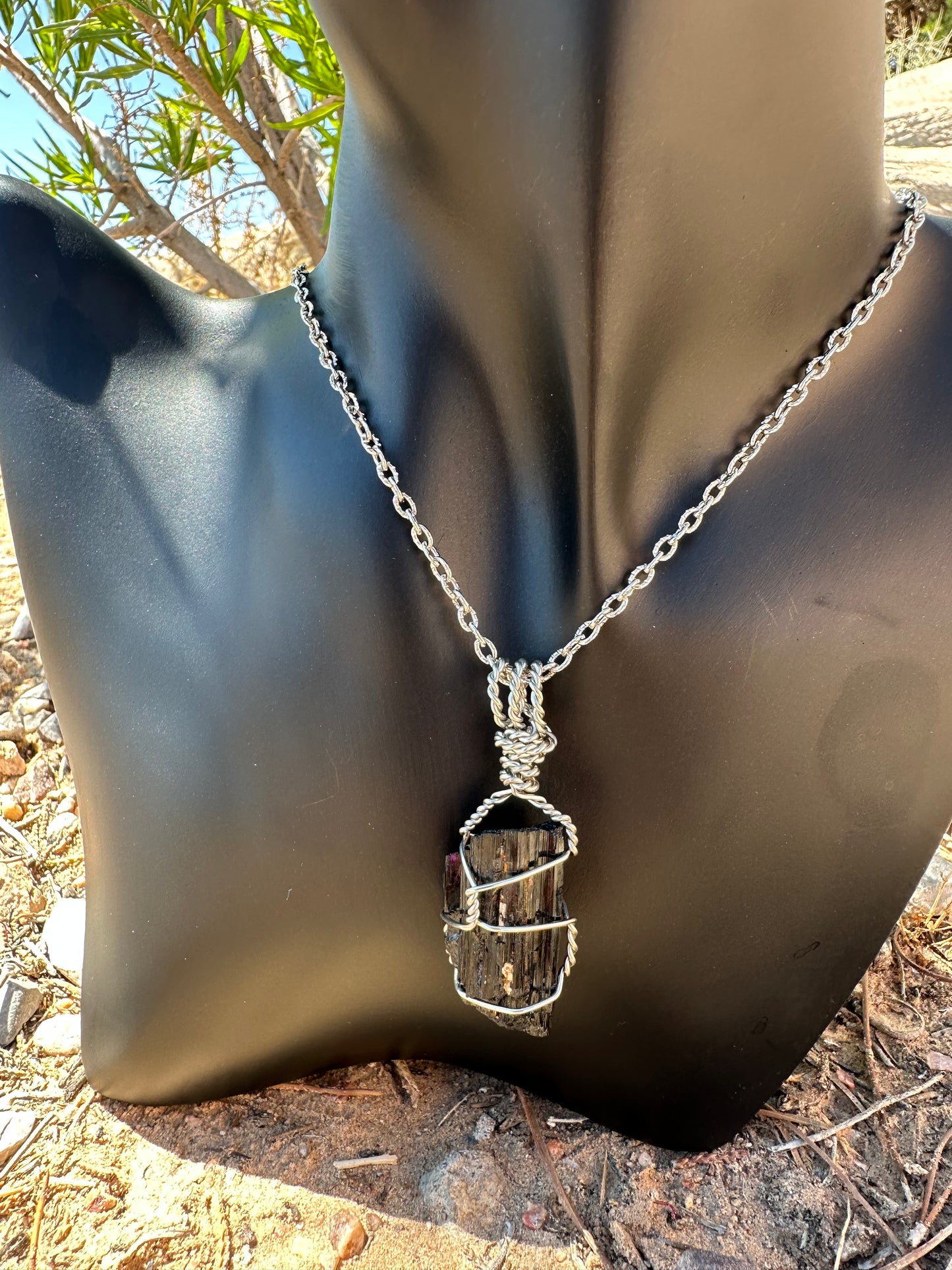 Black tourmaline handmade pendant