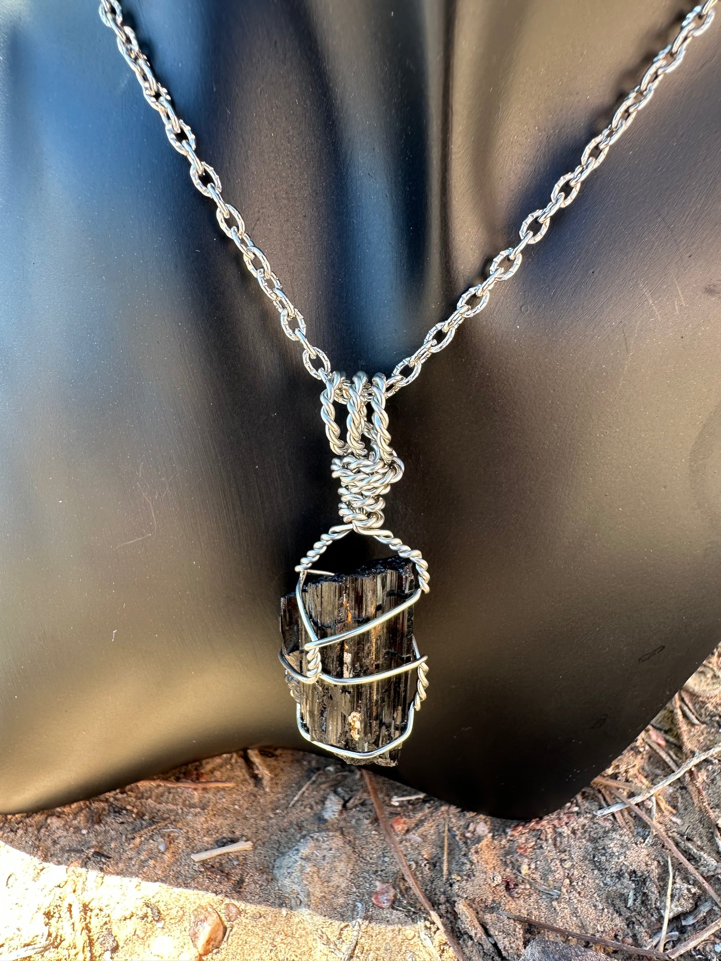 Black tourmaline handmade pendant