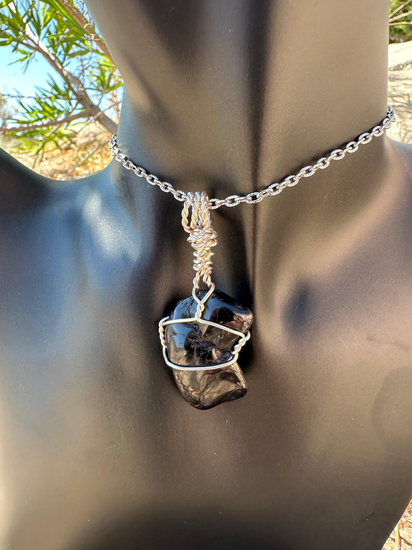 Black tourmaline pendant