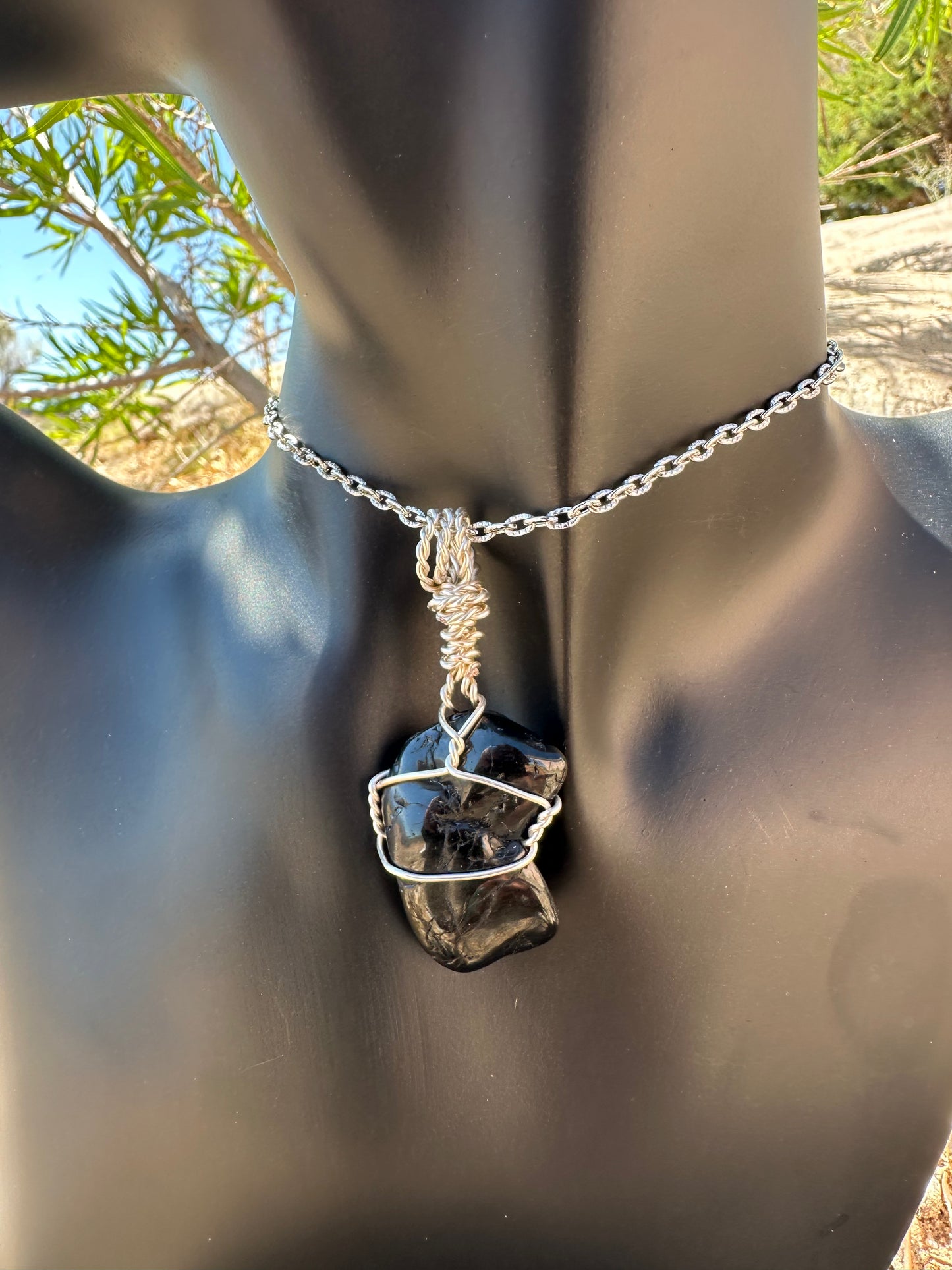 Black tourmaline pendant