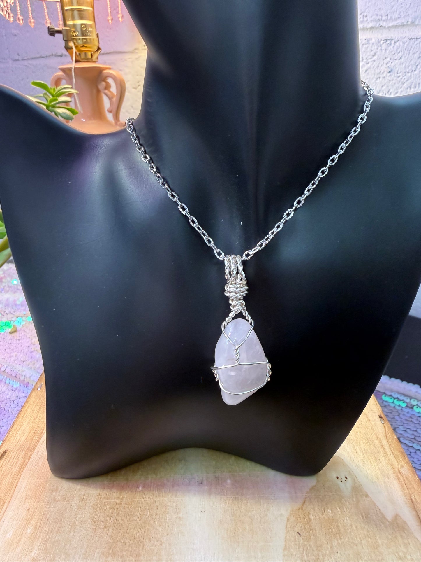 Rose Quartz Crystal Pendant