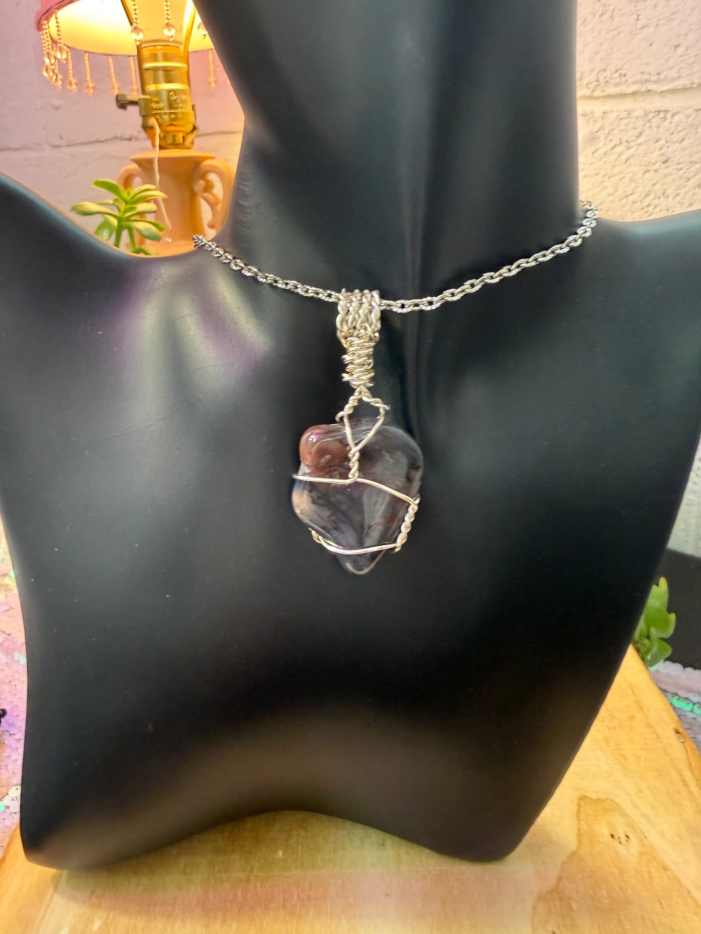 Blue Jasper crystal pendant