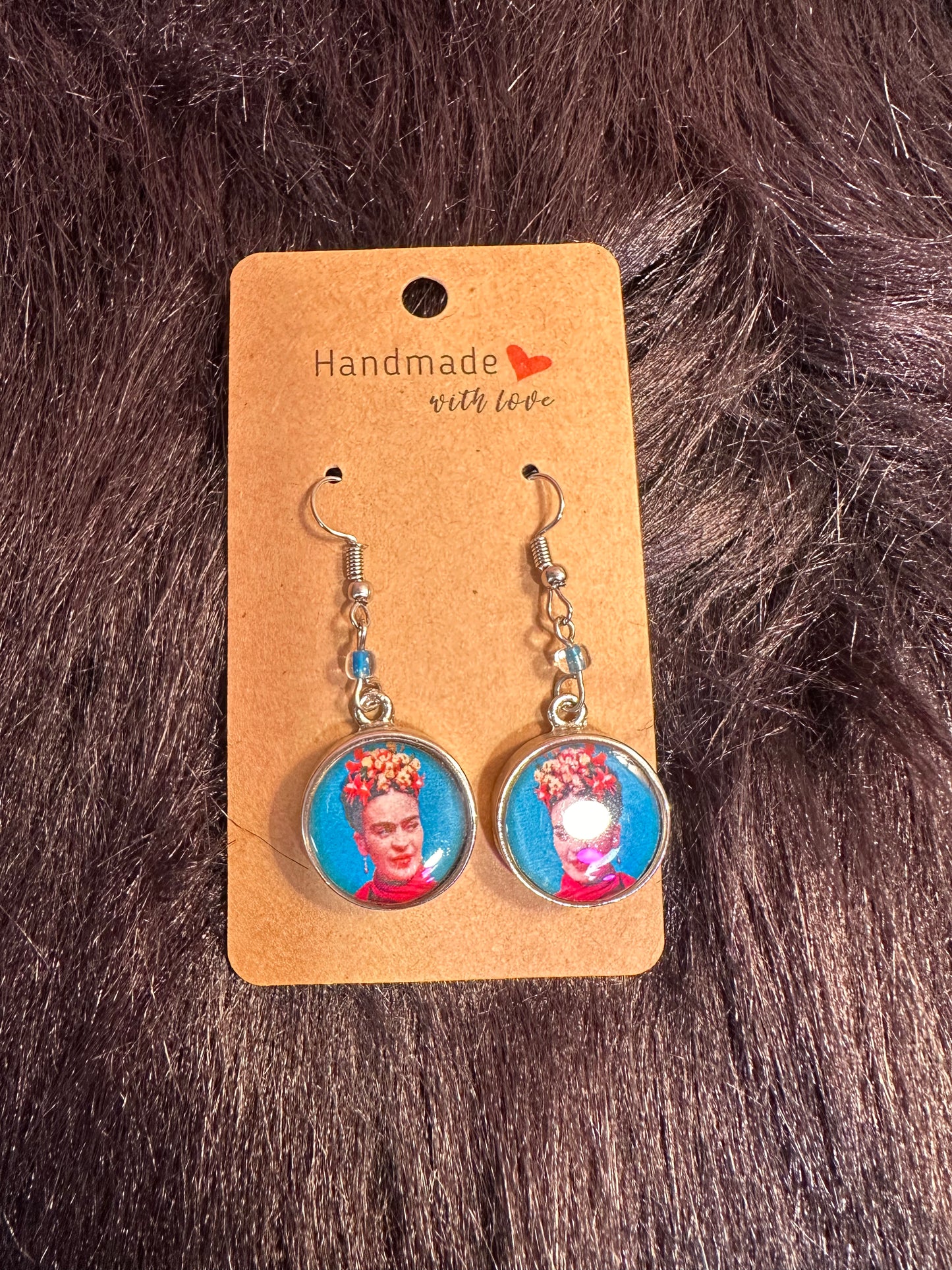 Frida Kahlo Earrings Blue/Red