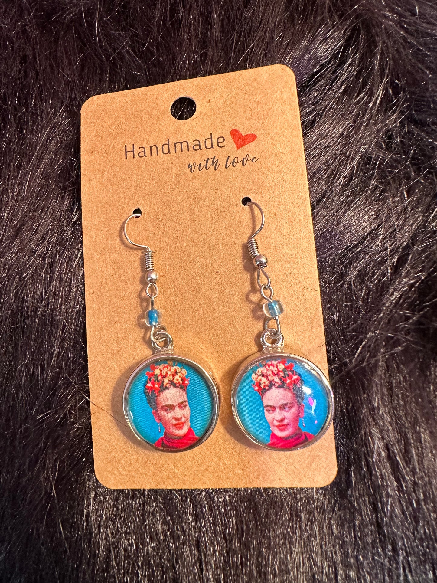 Frida Kahlo Earrings Blue/Red