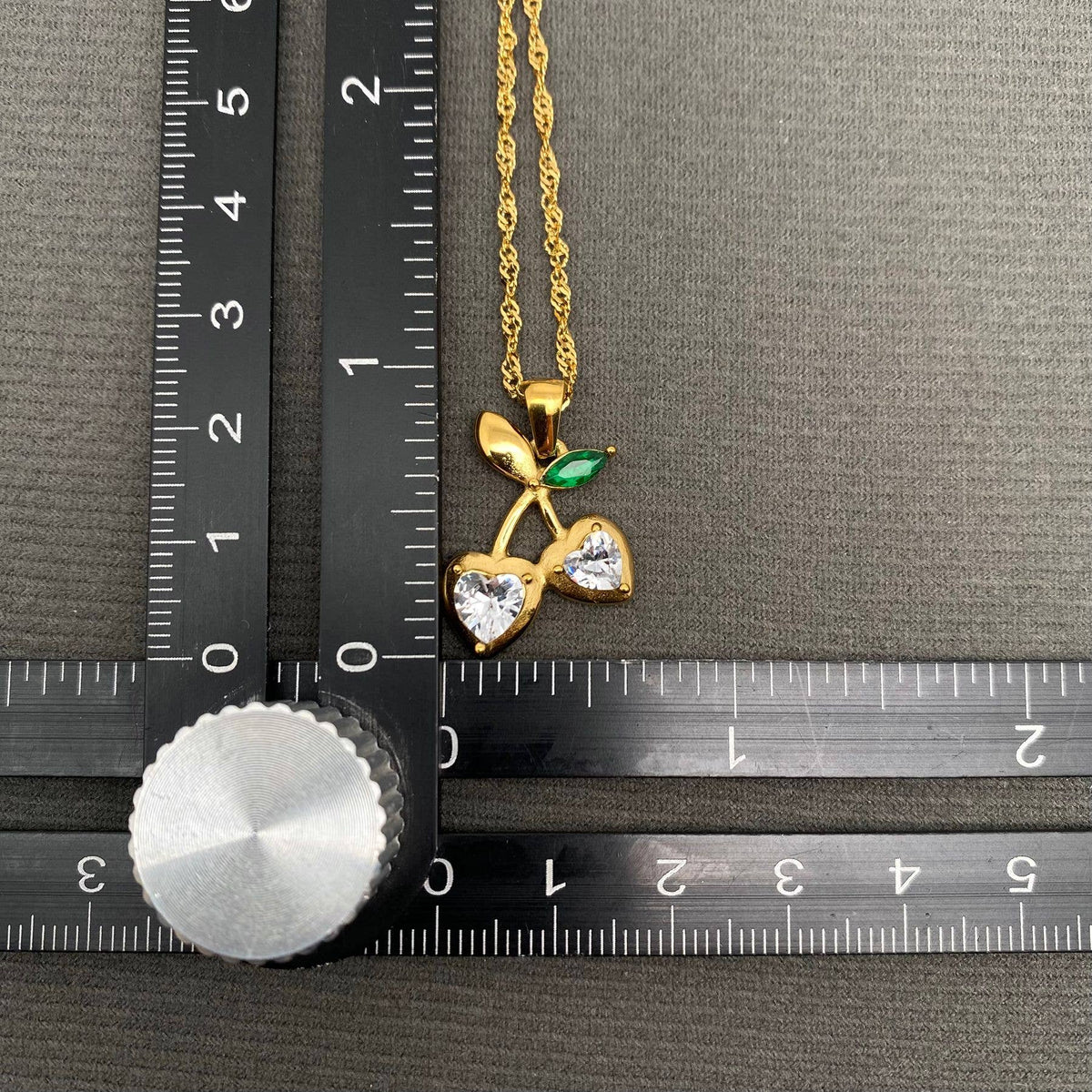 Cherry Charm 18K Gold Plated Stainless Steel Necklace