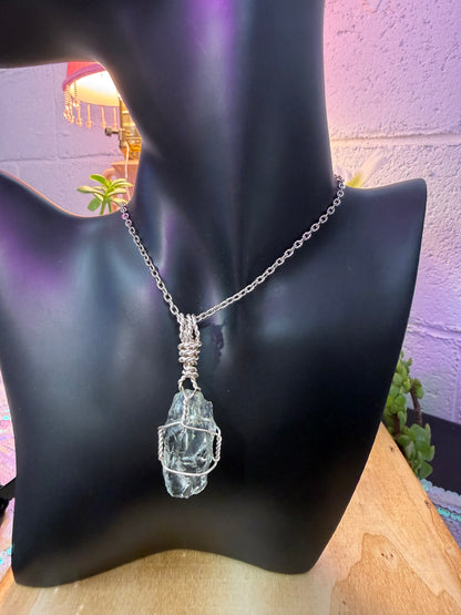 Praisiolite crystal pendant