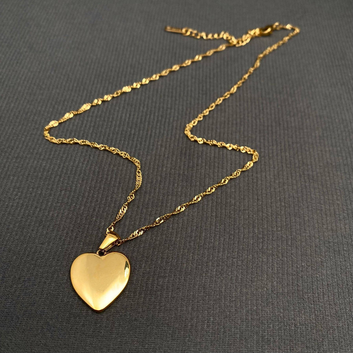 CZ Inlaid Enamel Cherry Heart 18K Golden SS Necklace