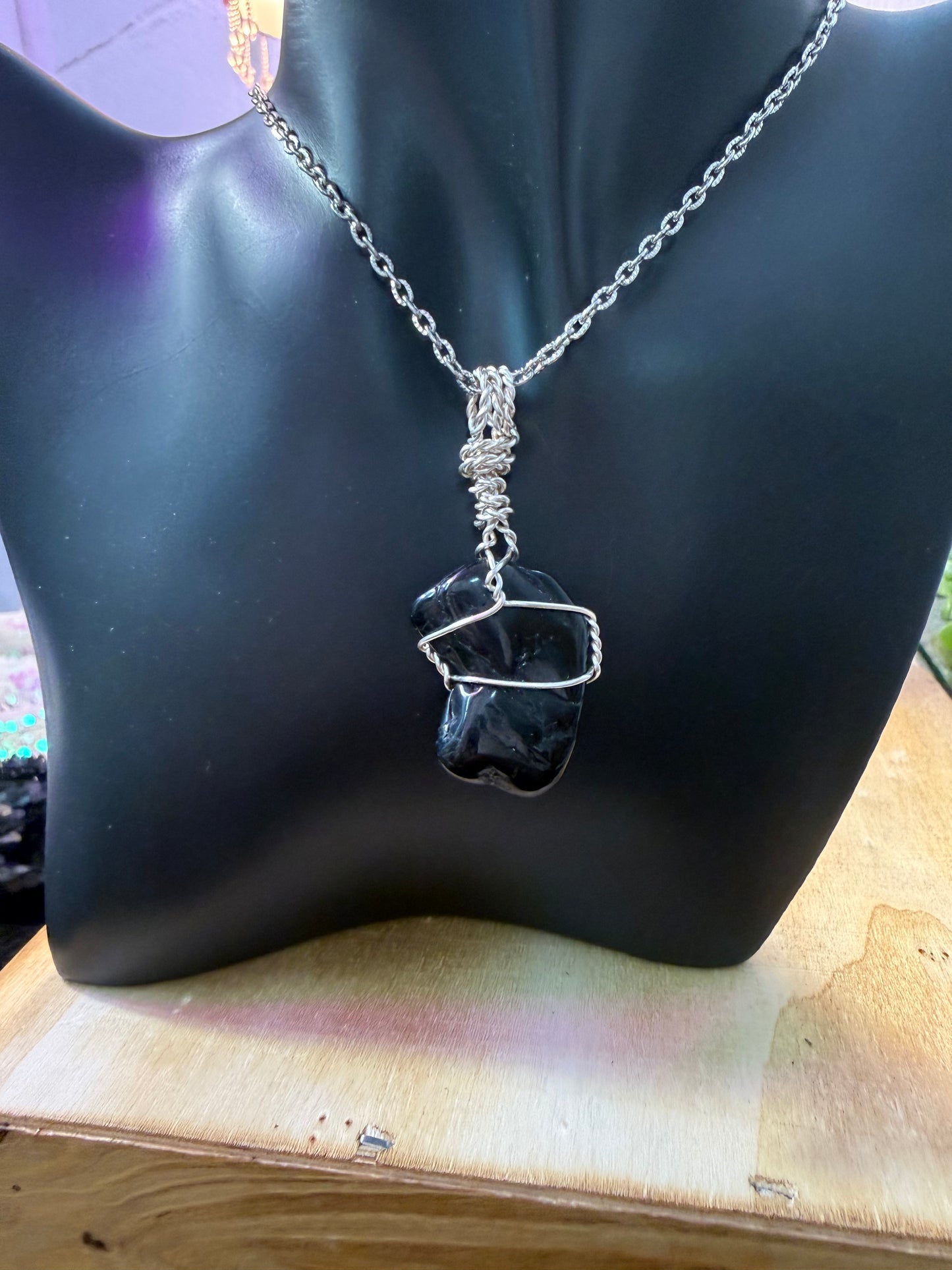 Black Tourmaline crystal pendant
