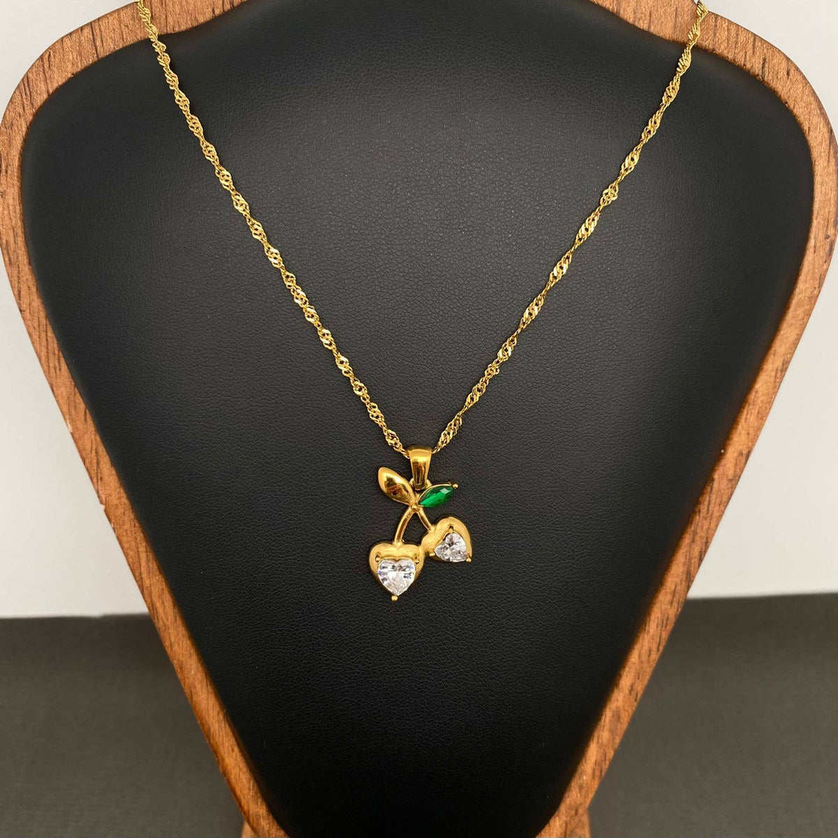 Cherry Charm 18K Gold Plated Stainless Steel Necklace