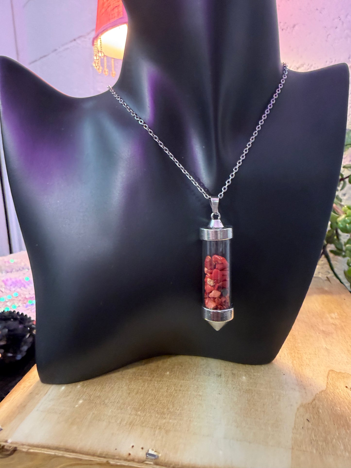Red Jasper capsule pendant