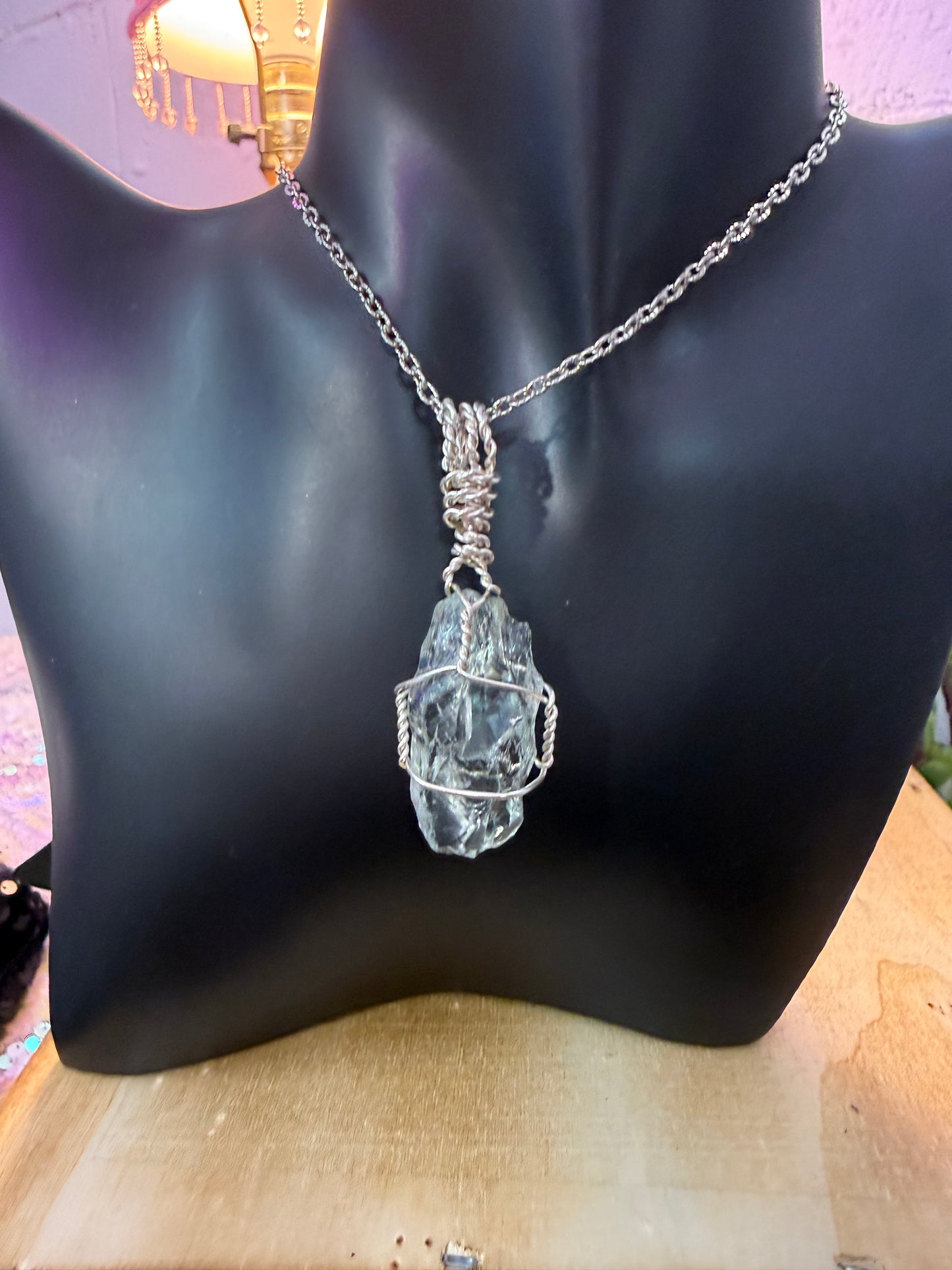 Praisiolite crystal pendant