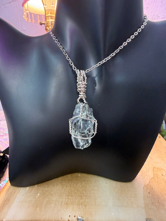 Praisiolite crystal pendant