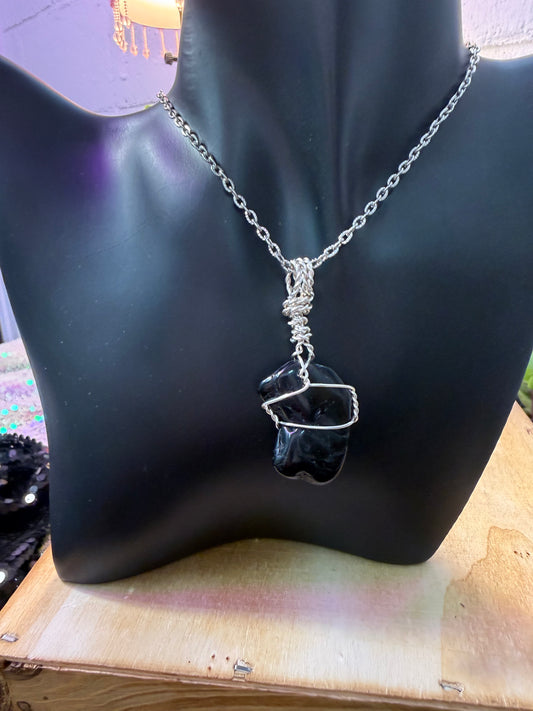 Black Tourmaline crystal pendant