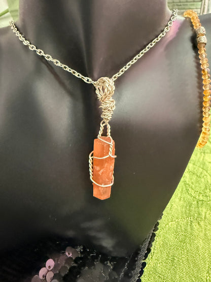 Carnelian Raw crystal pendant
