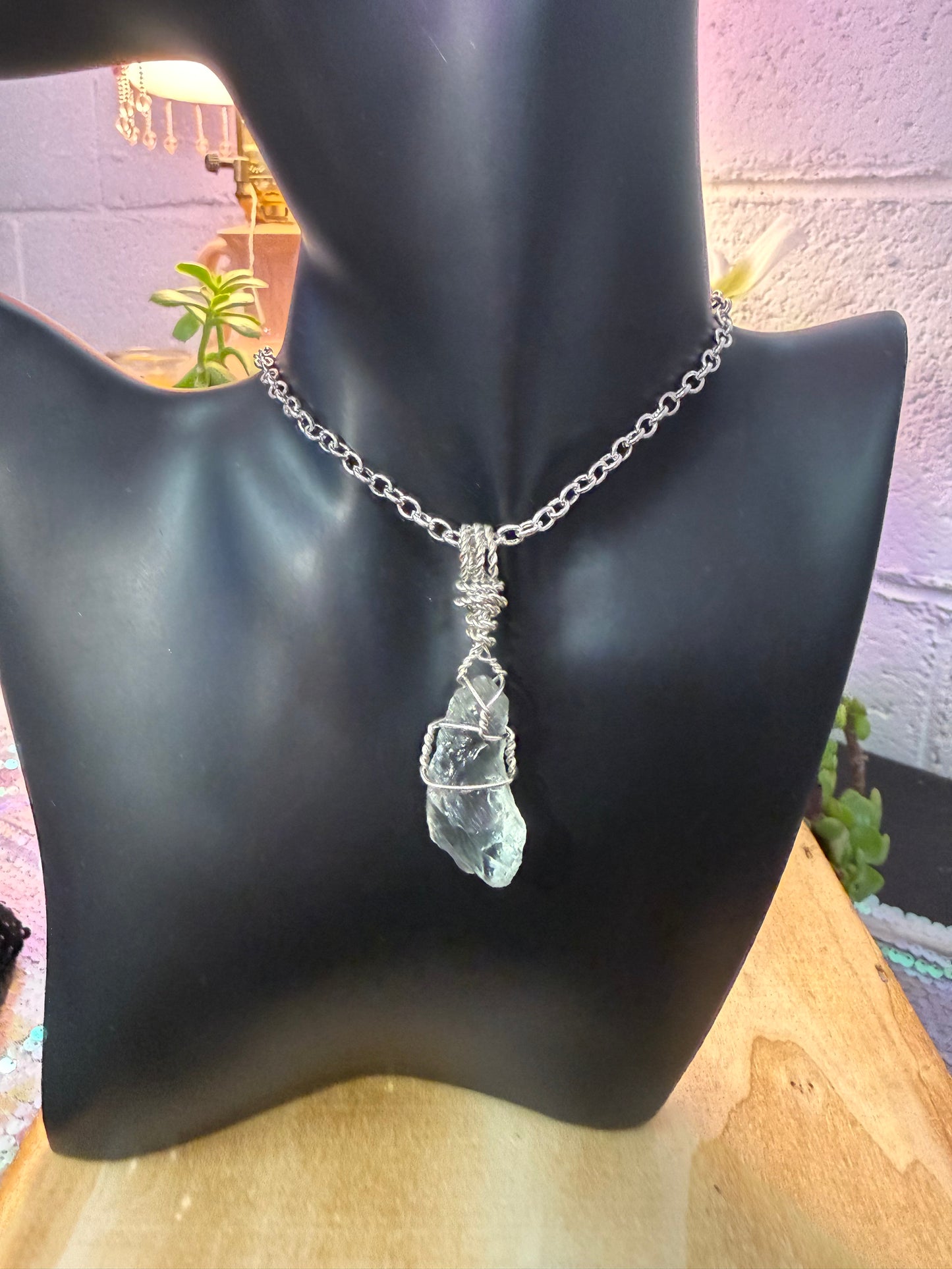 Prasiolite Crystal Pendant